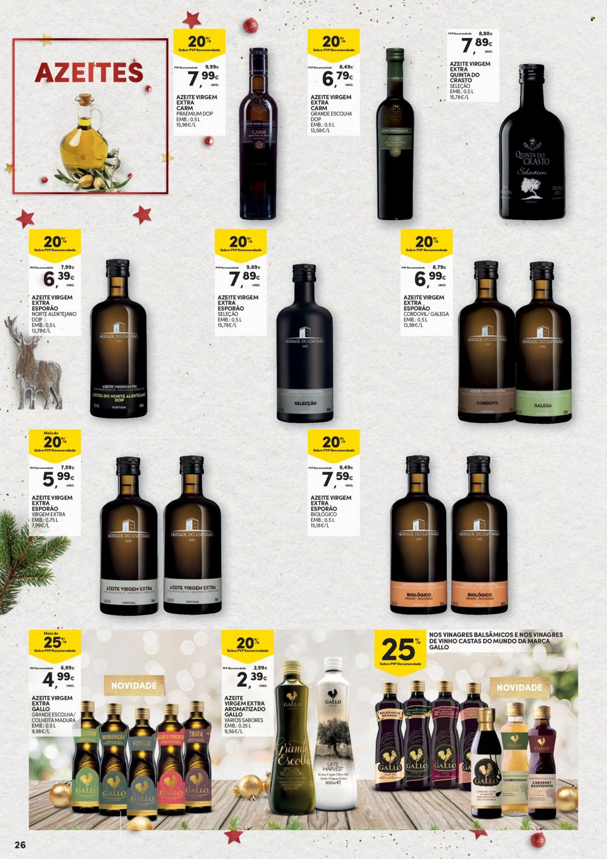 thumbnail - Folheto Continente - 15.11.2022 - 24.12.2022 - Produtos em promoção - azeite de oliva, óleo extra virgem, azeite extra virgem, Gallo. Página 26.