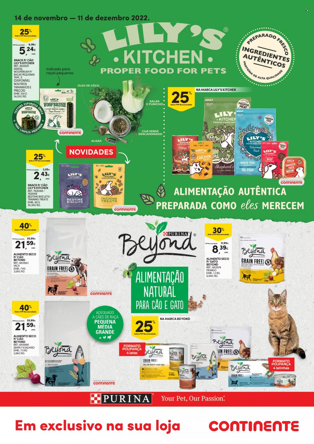 thumbnail - Folheto Continente - 14.11.2022 - 11.12.2022 - Produtos em promoção - alimentos para cães. Página 1.