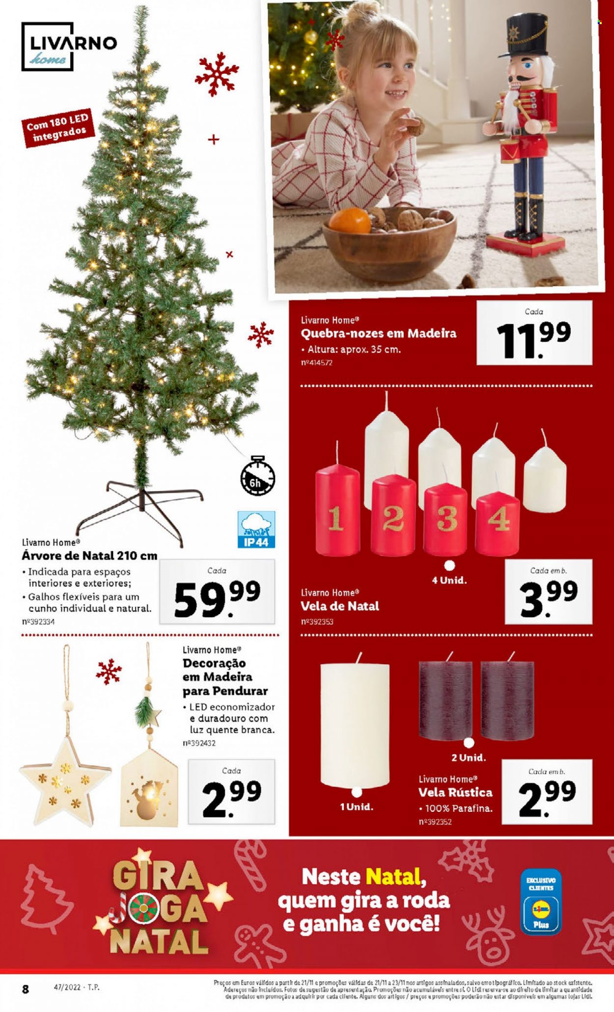 thumbnail - Folheto Lidl - 21.11.2022 - 27.11.2022 - Produtos em promoção - nozes, vela, decoração, árvore de natal. Página 8.