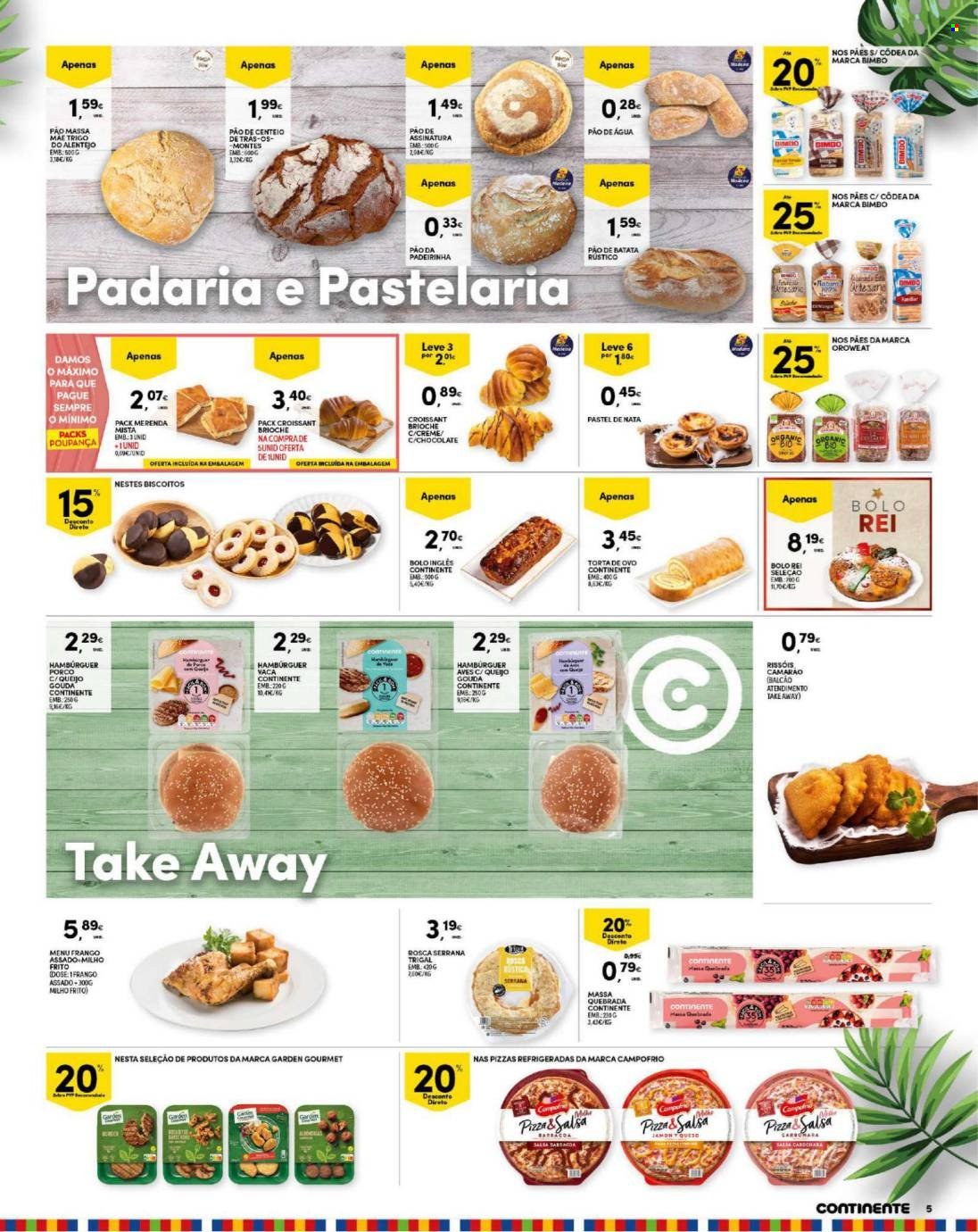 thumbnail - Folheto Continente Modelo - 29.11.2022 - 5.12.2022 - Produtos em promoção - pera, pão, bolo, torta, brioche, croissant, tarte de nata, rissois, gouda, biscoito, milho frito. Página 5.