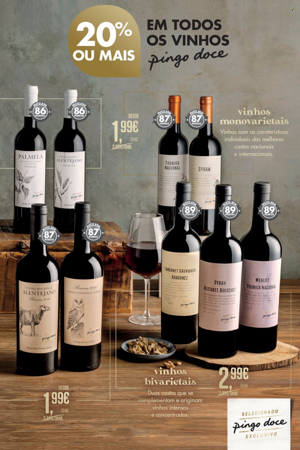 thumbnail - Folheto Pingo Doce - 17.1.2023 - 20.2.2023 - Produtos em promoção - vinho, vinho tinto, syrah, merlot, cabernet, cabernet sauvignon. Página 21.