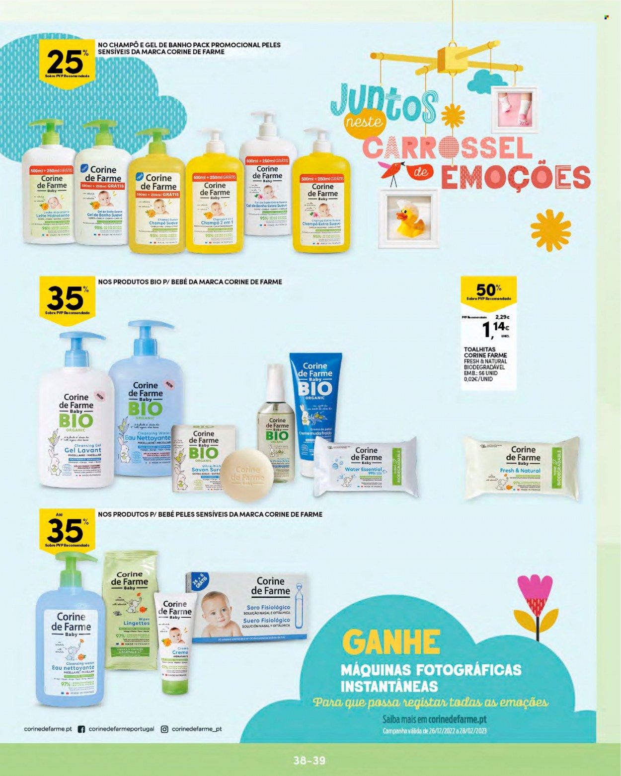 thumbnail - Folheto Continente - 17.1.2023 - 29.1.2023 - Produtos em promoção - toalha umedecida, shampoo, gel de banho, leite hidratante. Página 39.