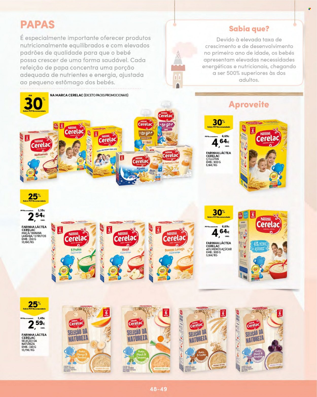 thumbnail - Folheto Continente - 17.1.2023 - 29.1.2023 - Produtos em promoção - maçã, laranja, manga, Nestlé, farinha, aveia, farinha láctea. Página 49.