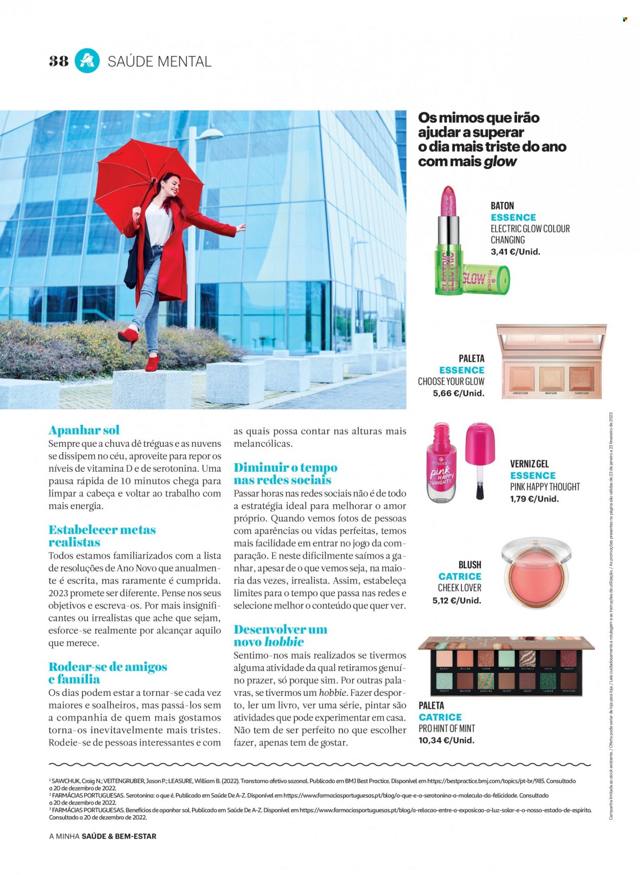 thumbnail - Folheto Auchan - 23.1.2023 - 23.2.2023 - Produtos em promoção - blush, verniz. Página 38.
