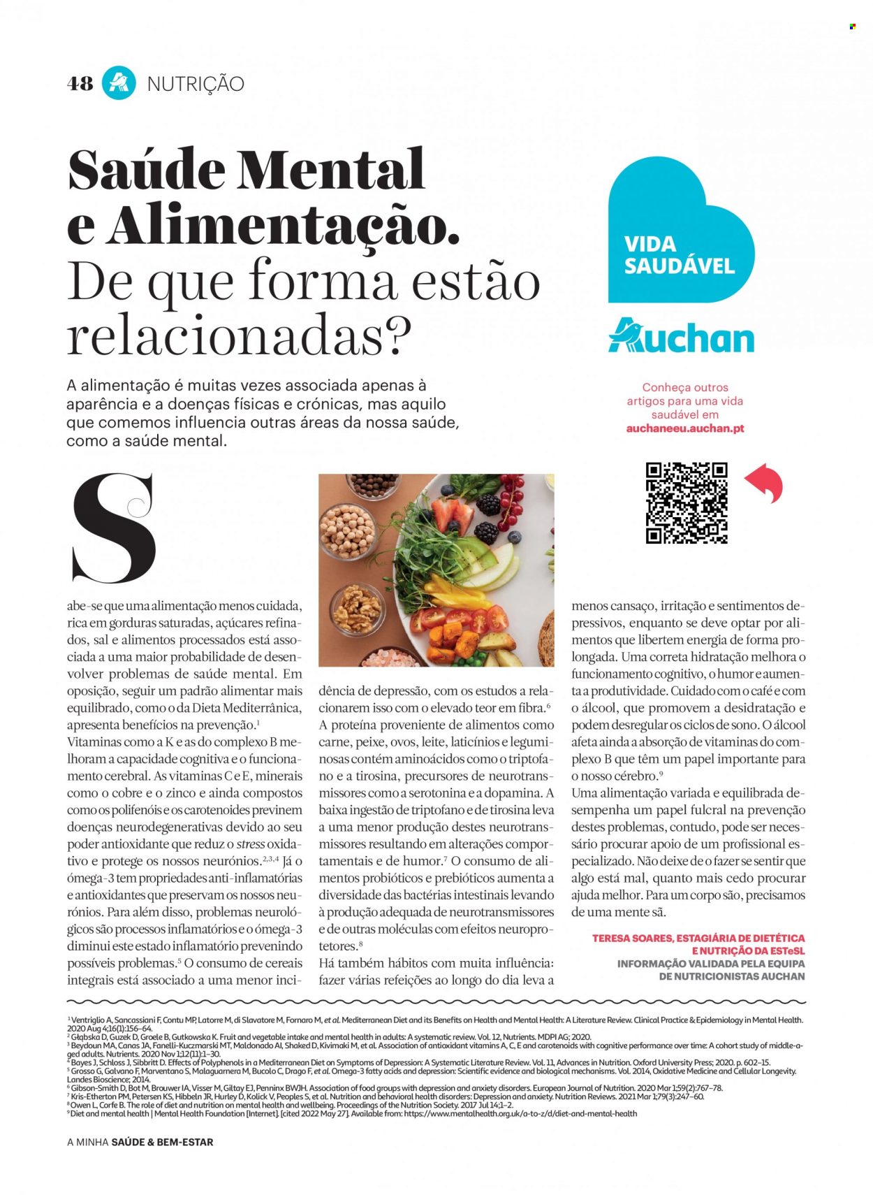thumbnail - Folheto Auchan - 23.1.2023 - 23.2.2023 - Produtos em promoção - carne, peixe, ovos, leguminosas, Complexo B, Omega-3, leite. Página 48.