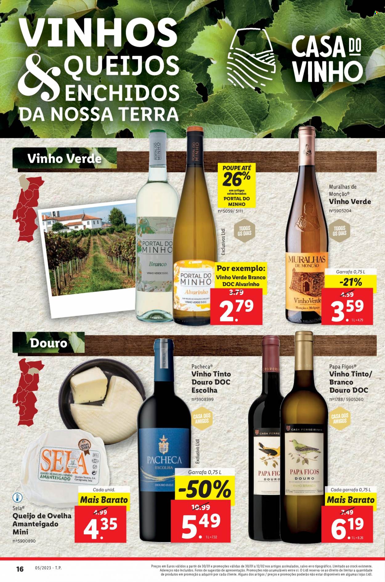 thumbnail - Folheto Lidl - 30.1.2023 - 5.2.2023 - Produtos em promoção - queijo de ovelha, vinho, vinho tinto, vinho verde. Página 28.