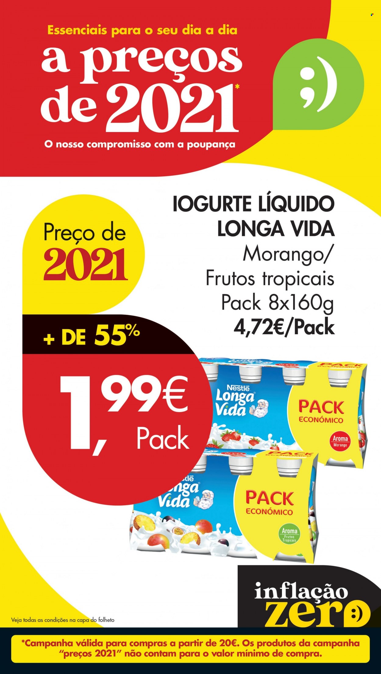 thumbnail - Folheto Pingo Doce - 31.1.2023 - 6.2.2023 - Produtos em promoção - iogurte, iogurte líquido, Longa vida, Nestlé. Página 8.