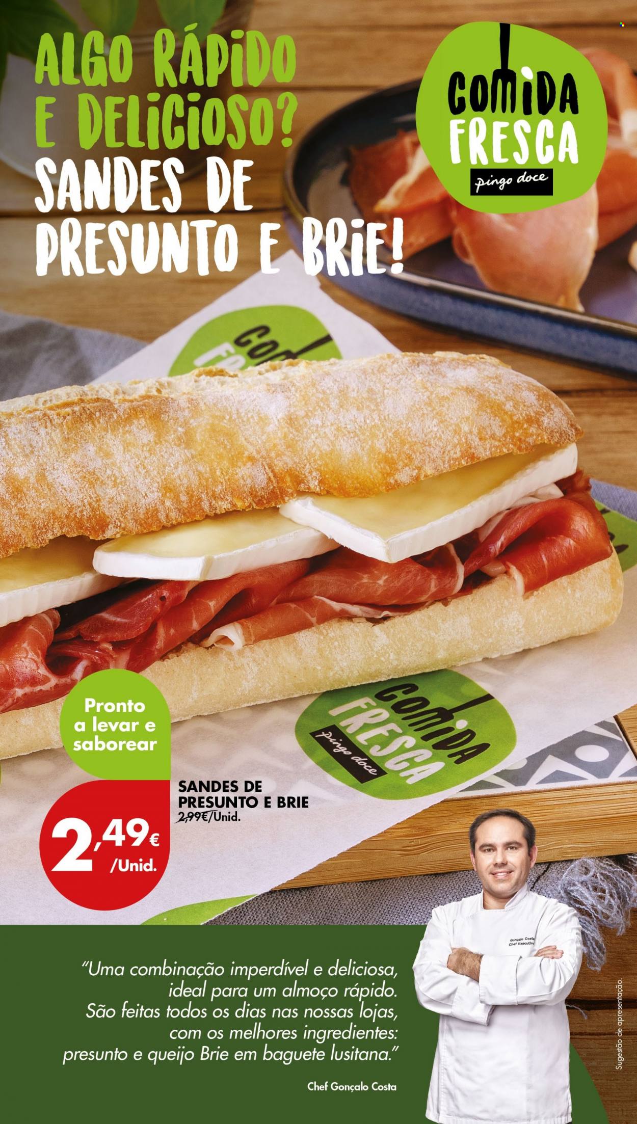 thumbnail - Folheto Pingo Doce - 31.1.2023 - 6.2.2023 - Produtos em promoção - baguete, queijo brie. Página 14.