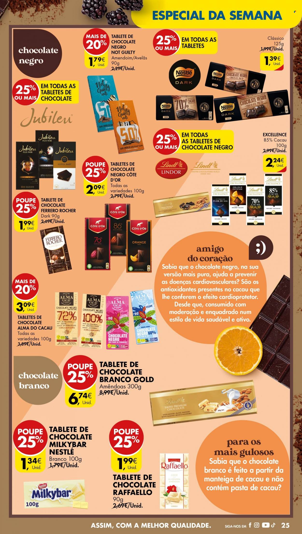 thumbnail - Folheto Pingo Doce - 31.1.2023 - 6.2.2023 - Produtos em promoção - Ferrero Rocher, Nestlé, Raffaello, Lindor, amêndoa, coco. Página 36.