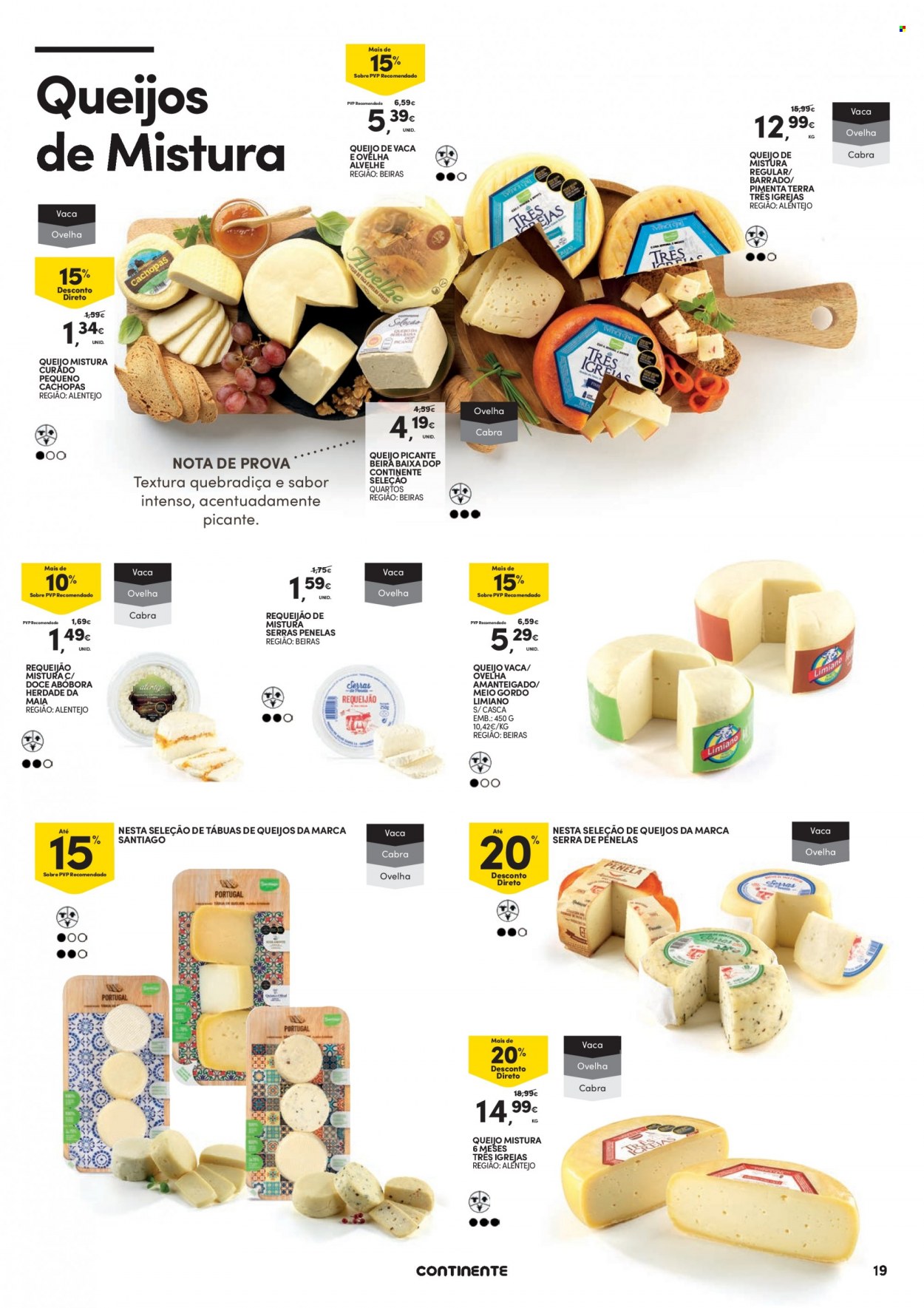 thumbnail - Folheto Continente - 31.1.2023 - 26.2.2023 - Produtos em promoção - queijo, requeijão, serra. Página 19.