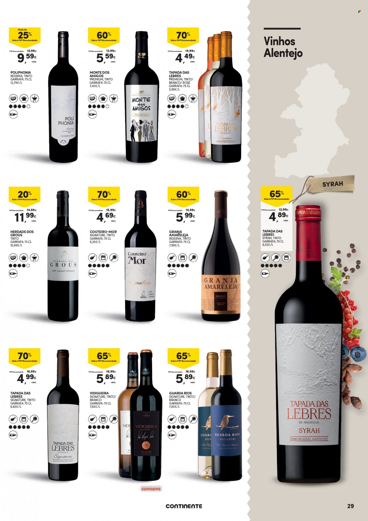 thumbnail - Folheto Continente - 31.1.2023 - 26.2.2023 - Produtos em promoção - vinho, vinho tinto, syrah. Página 29.