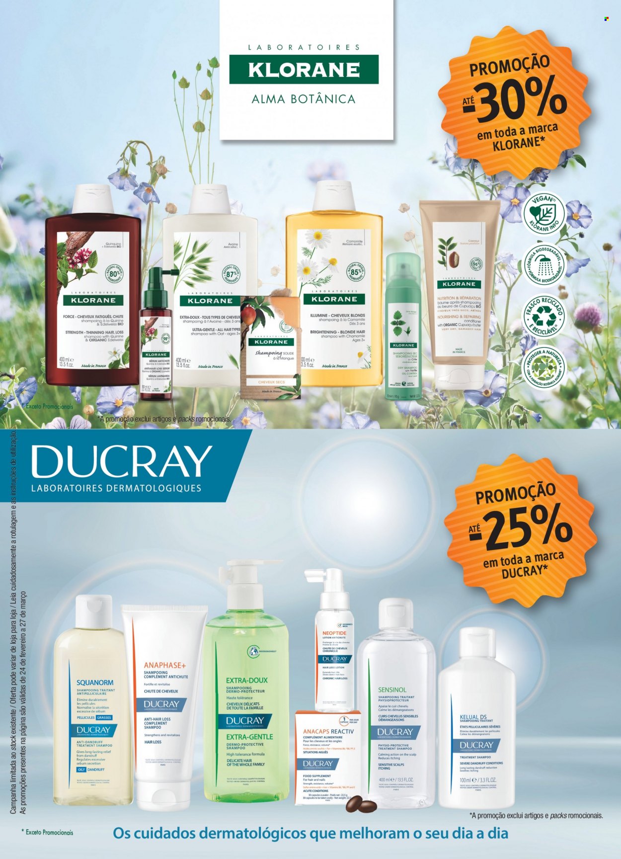 thumbnail - Folheto Auchan - 24.2.2023 - 27.3.2023 - Produtos em promoção - Klorane, shampoo, Ducray, sérum. Página 9.