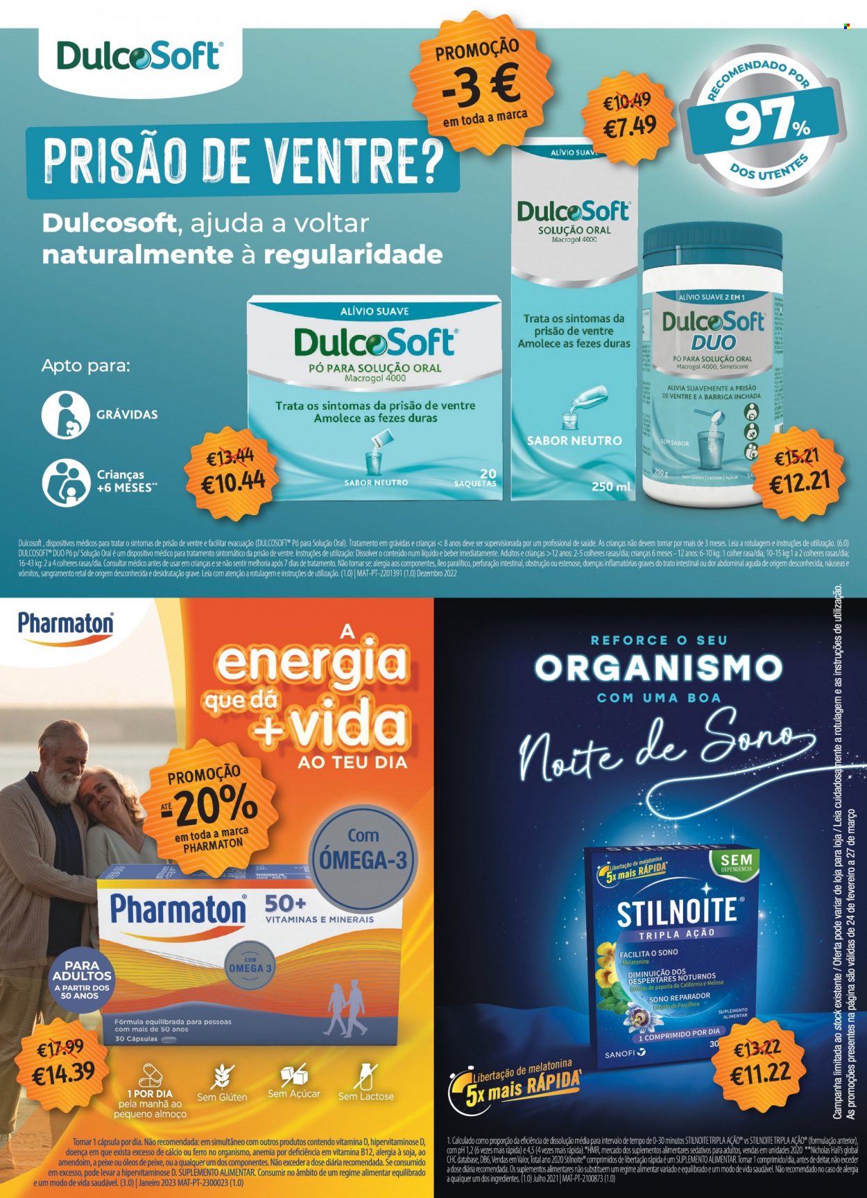 thumbnail - Folheto Auchan - 24.2.2023 - 27.3.2023 - Produtos em promoção - soja, amendoim, suplemento alimentar, Pharmaton, Omega-3, Vitamina D, Melatonina. Página 24.