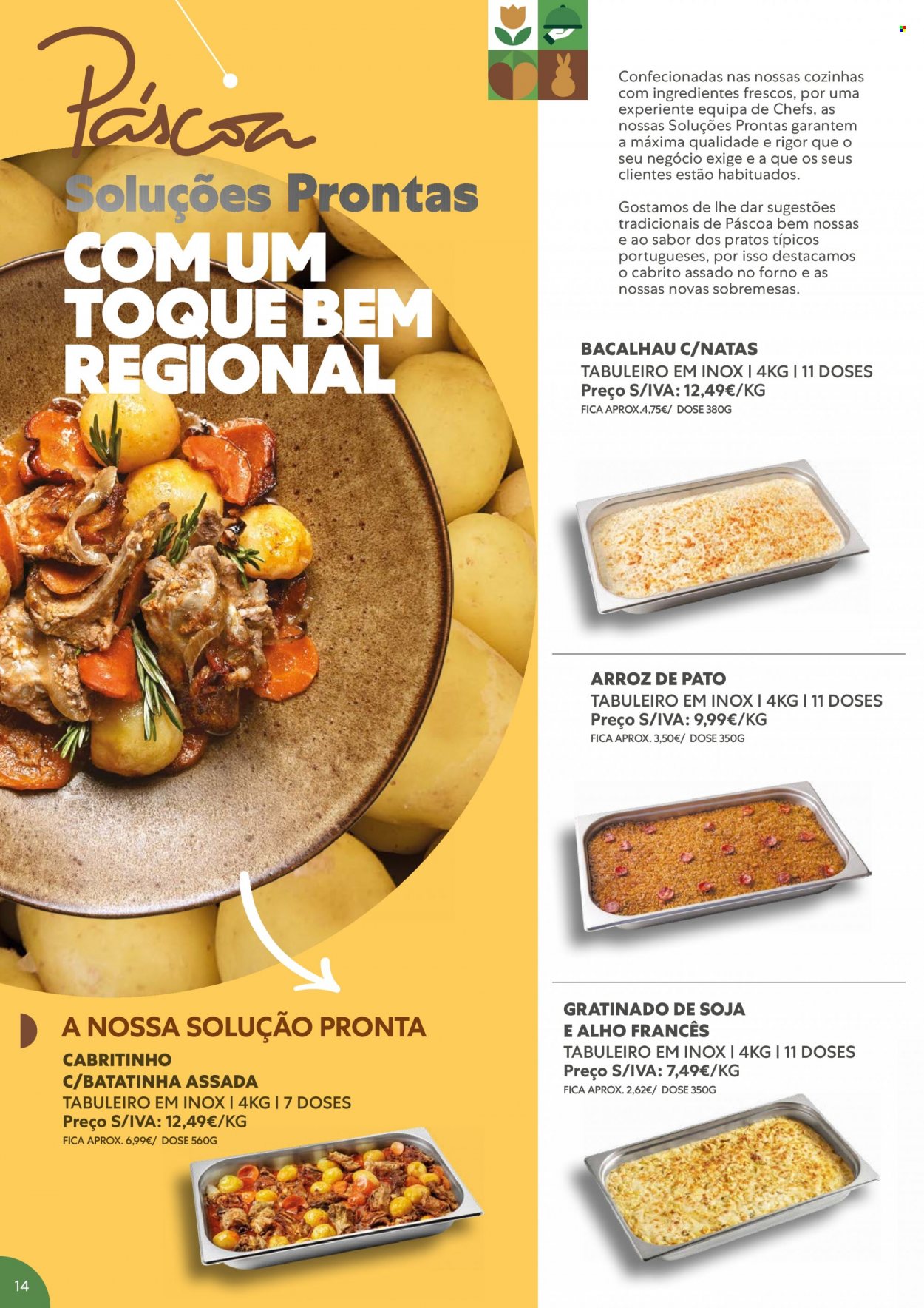 thumbnail - Folheto Recheio - 2.3.2023 - 5.4.2023 - Produtos em promoção - alho-poró, bacalhau, arroz de pato, prato. Página 14.