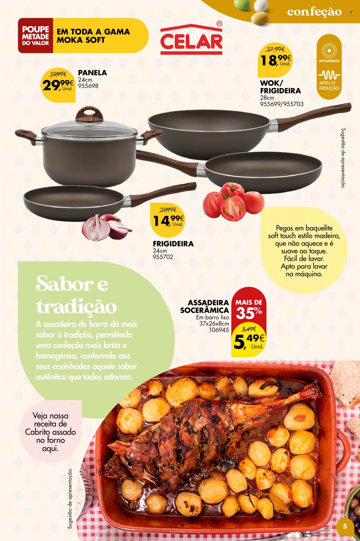 thumbnail - Folheto Pingo Doce - 7.3.2023 - 10.4.2023 - Produtos em promoção - cabrito, assadeira, frigideira, panela, wok. Página 5.