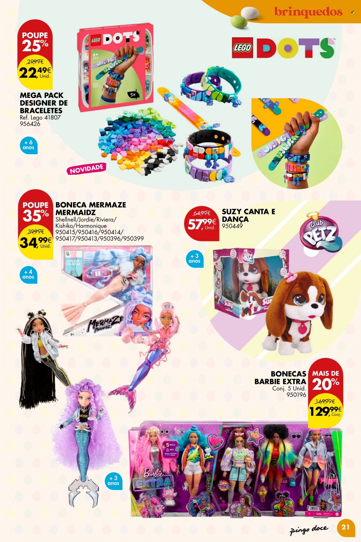 thumbnail - Folheto Pingo Doce - 7.3.2023 - 10.4.2023 - Produtos em promoção - LEGO, boneca. Página 21.