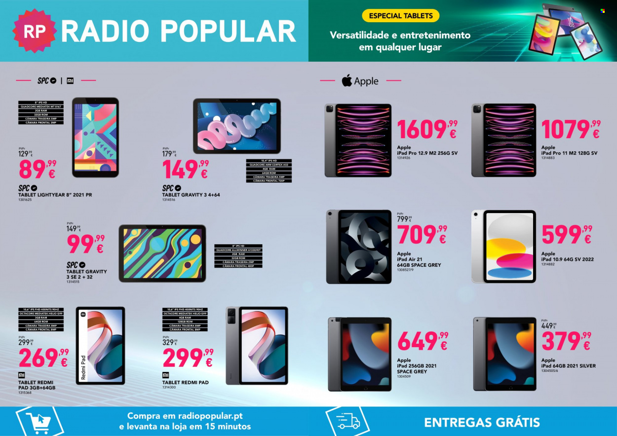 thumbnail - Folheto Radio Popular - 10.3.2023 - 26.3.2023 - Produtos em promoção - Apple, Redmi, iPad, tablet, iPad Pro. Página 4.