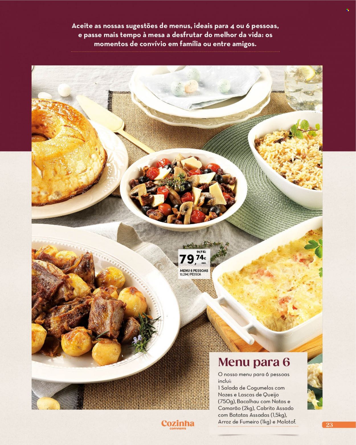 thumbnail - Folheto Continente - 14.3.2023 - 9.4.2023 - Produtos em promoção - salada, cabrito, camarão, bacalhau. Página 23.