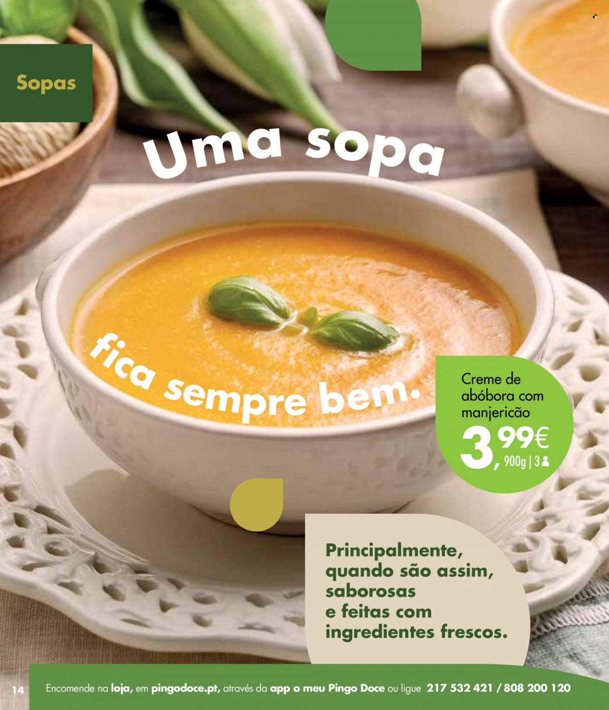 thumbnail - Folheto Pingo Doce - Produtos em promoção - sopa, manjericão. Página 14.