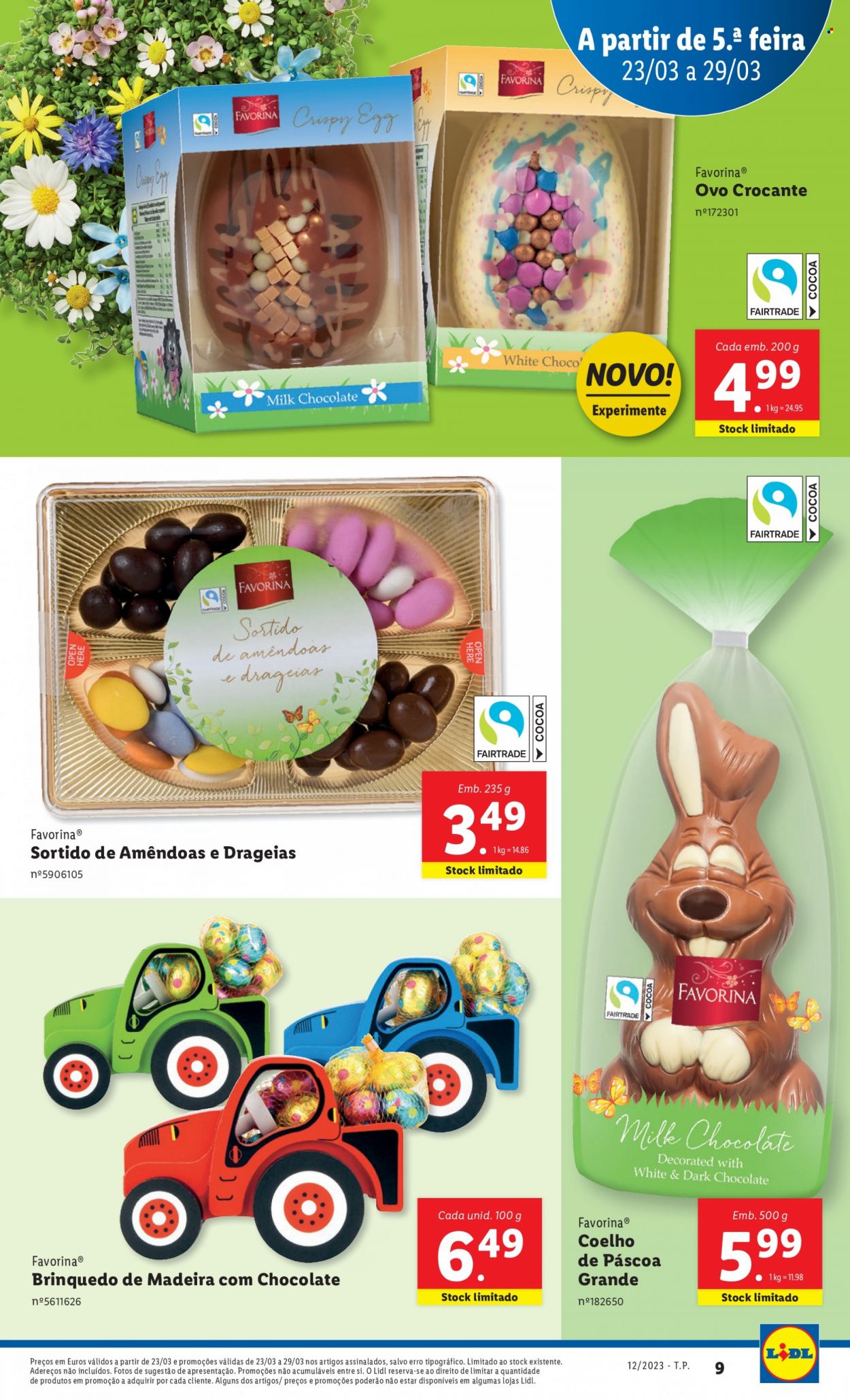 thumbnail - Folheto Lidl - 23.3.2023 - 29.3.2023 - Produtos em promoção - ovos, amêndoas de chocolate, brinquedo, coelho, coelho de Páscoa. Página 31.