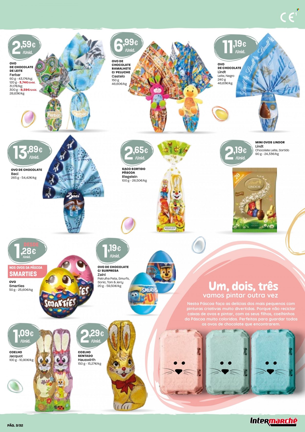 thumbnail - Folheto Intermarché - 23.3.2023 - 12.4.2023 - Produtos em promoção - ovo de chocolate. Página 3.