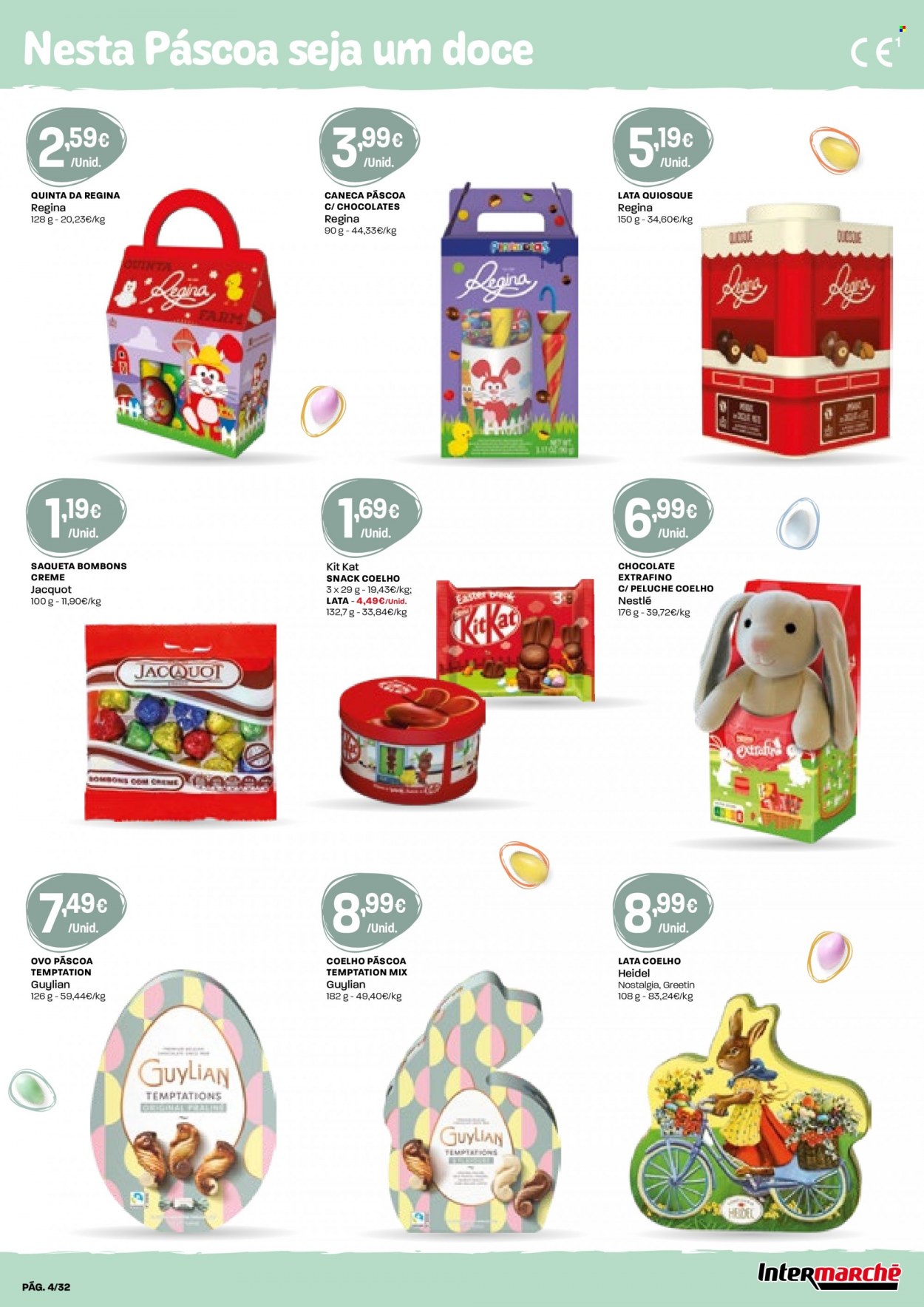 thumbnail - Folheto Intermarché - 23.3.2023 - 12.4.2023 - Produtos em promoção - ovos, chocolate, Nestlé, bombom, caramelos, saqueta. Página 4.
