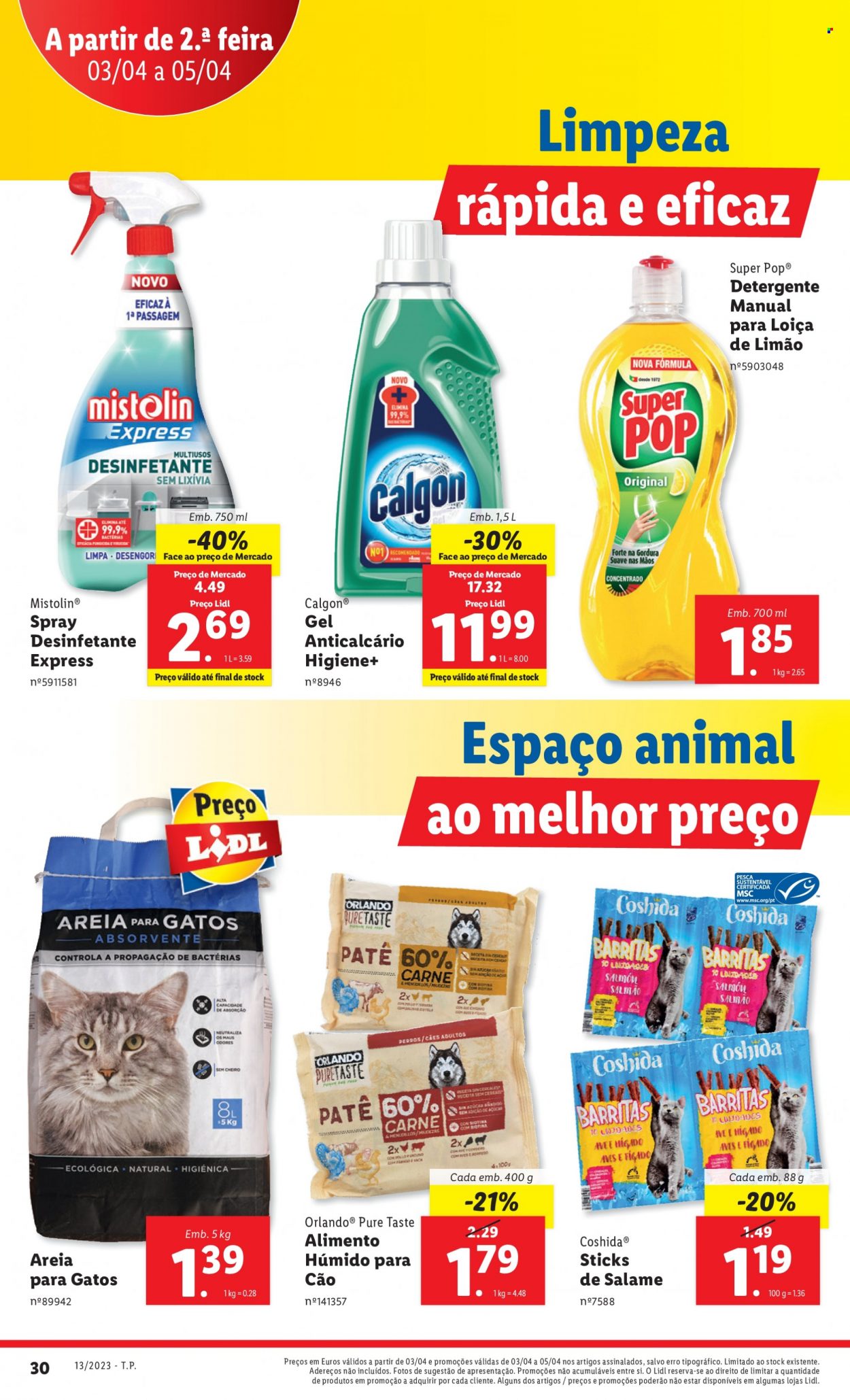 thumbnail - Folheto Lidl - 30.3.2023 - 5.4.2023 - Produtos em promoção - Calgon, gel higiene. Página 50.
