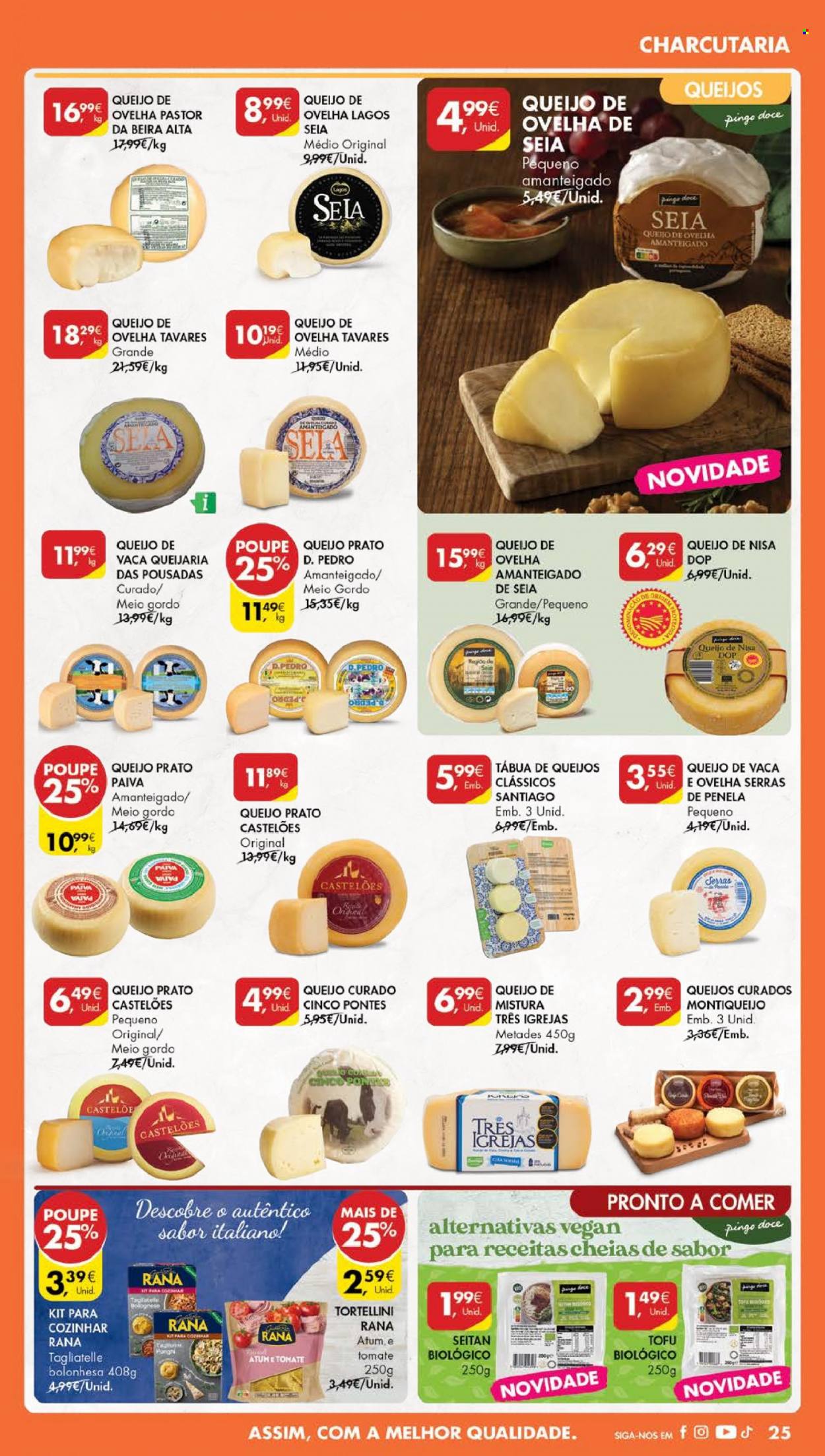 thumbnail - Folheto Pingo Doce - 28.3.2023 - 3.4.2023 - Produtos em promoção - atum, tortellini, queijo, queijo prato, queijo curado, queijo de ovelha, tofu, seitan. Página 35.