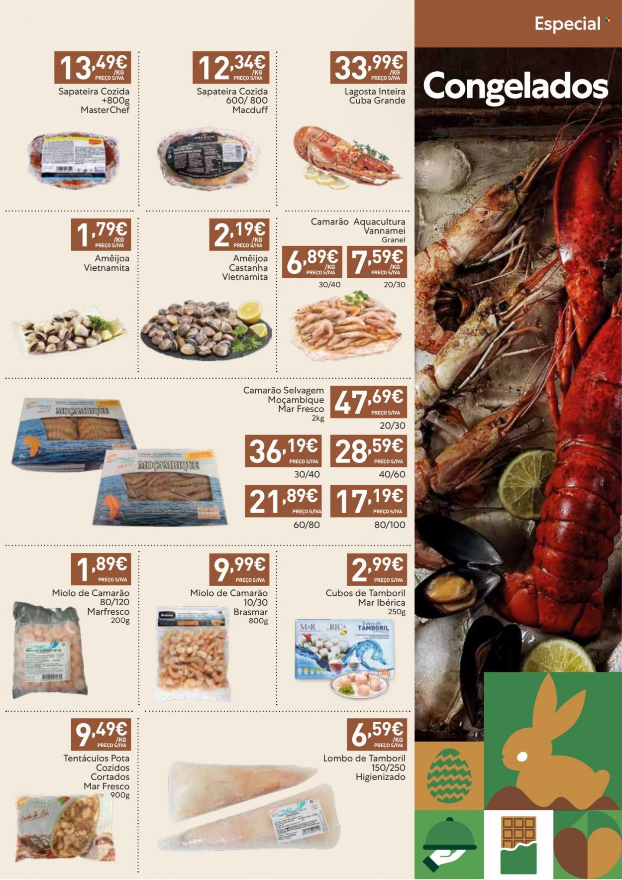 thumbnail - Folheto Recheio - 28.3.2023 - 3.4.2023 - Produtos em promoção - lombo, camarão, lagosta, amêijoa, sapateira cozida. Página 5.