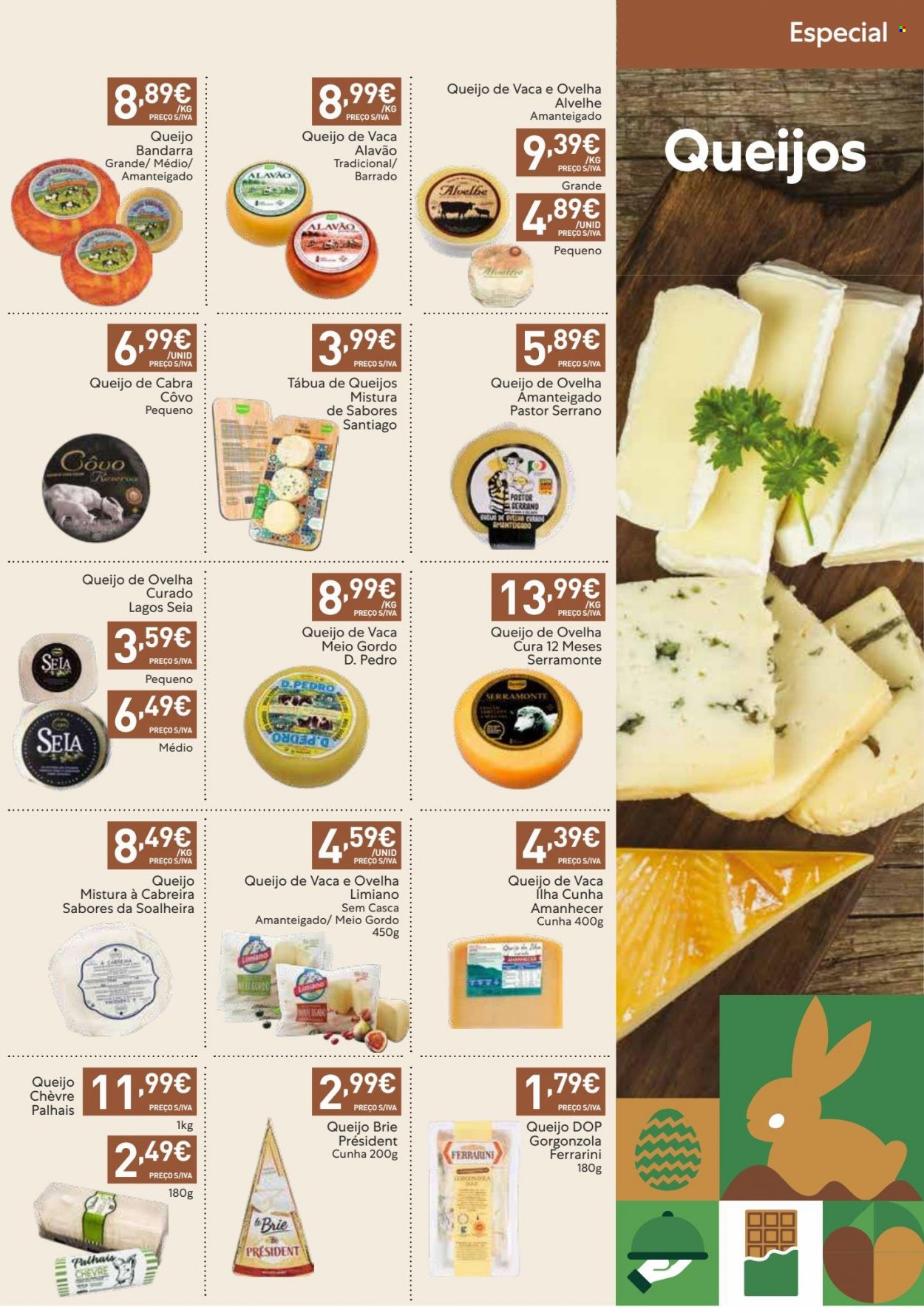 thumbnail - Folheto Recheio - 28.3.2023 - 3.4.2023 - Produtos em promoção - queijo, gorgonzola, queijo brie, Président, queijo de ovelha, queijo de cabra. Página 7.