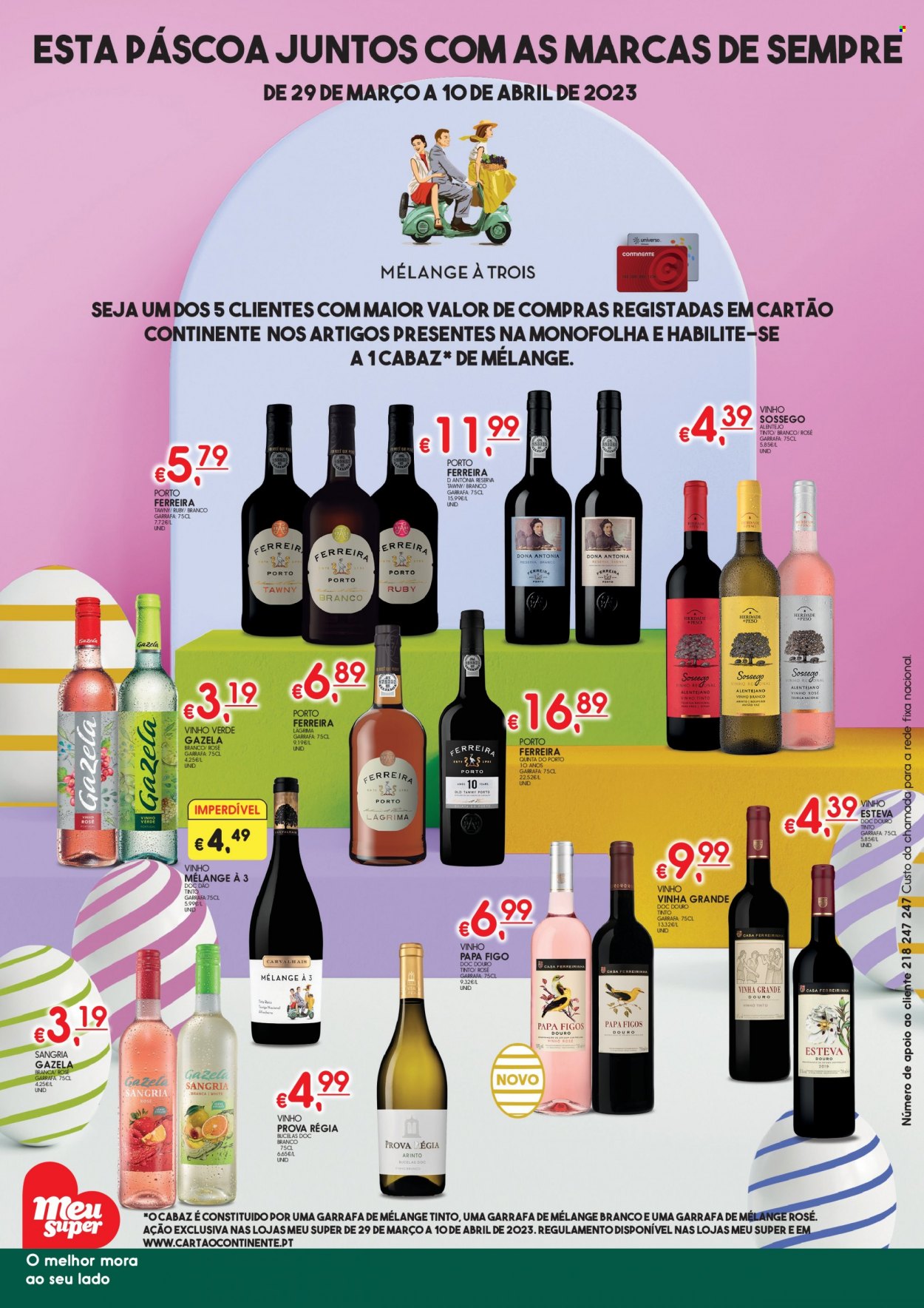 thumbnail - Folheto Meu Super - 29.3.2023 - 10.4.2023 - Produtos em promoção - Sangria, vinho verde, vinho do Porto, vinho. Página 1.