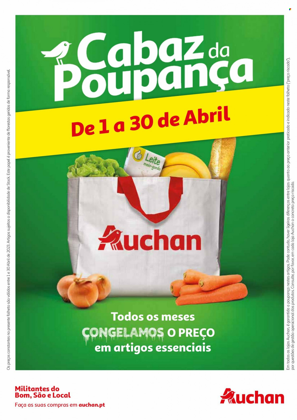 thumbnail - Folheto Auchan - 1.4.2023 - 30.4.2023 - Produtos em promoção - leite. Página 1.