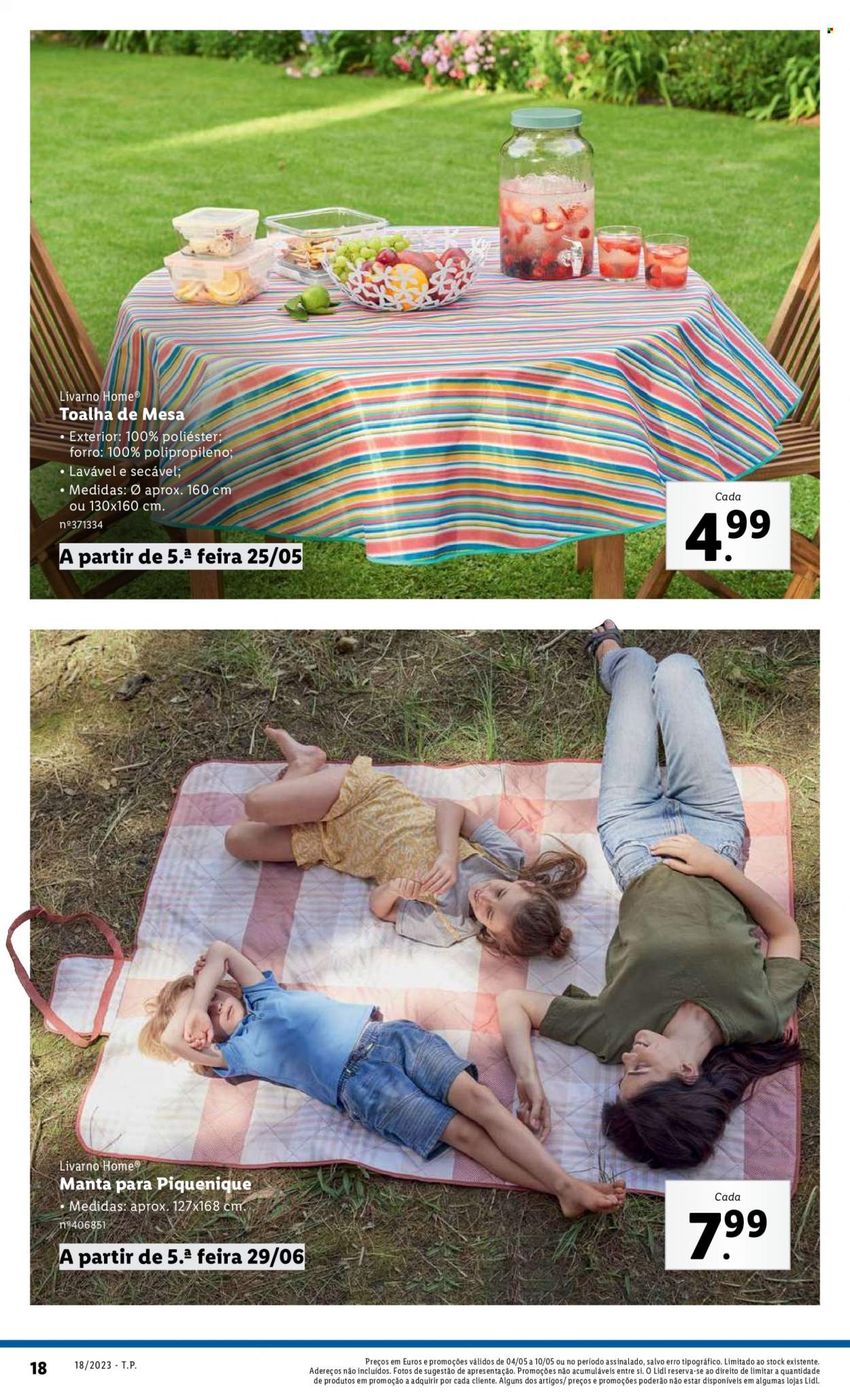 Folheto Lidl - Produtos em promoção - manta, toalha de mesa, toalha. Página 18.