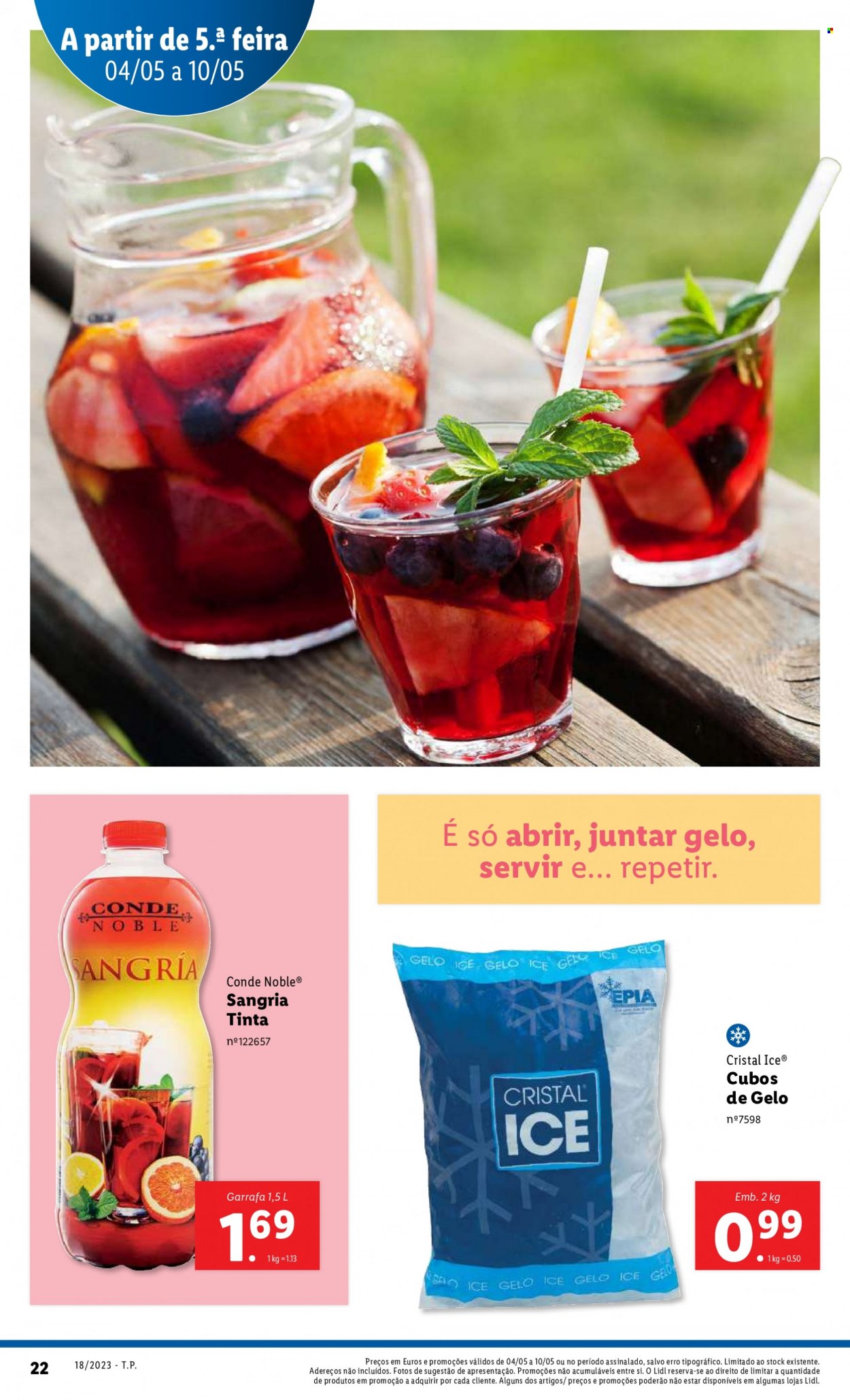 Folheto Lidl - Produtos em promoção - Sangria, garrafa. Página 22.