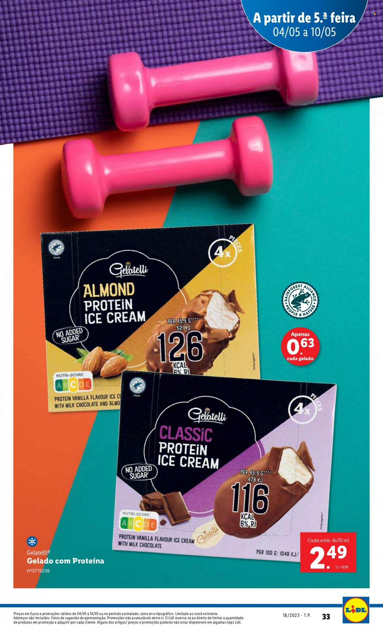 Folheto Lidl - Produtos em promoção - gelado. Página 33.