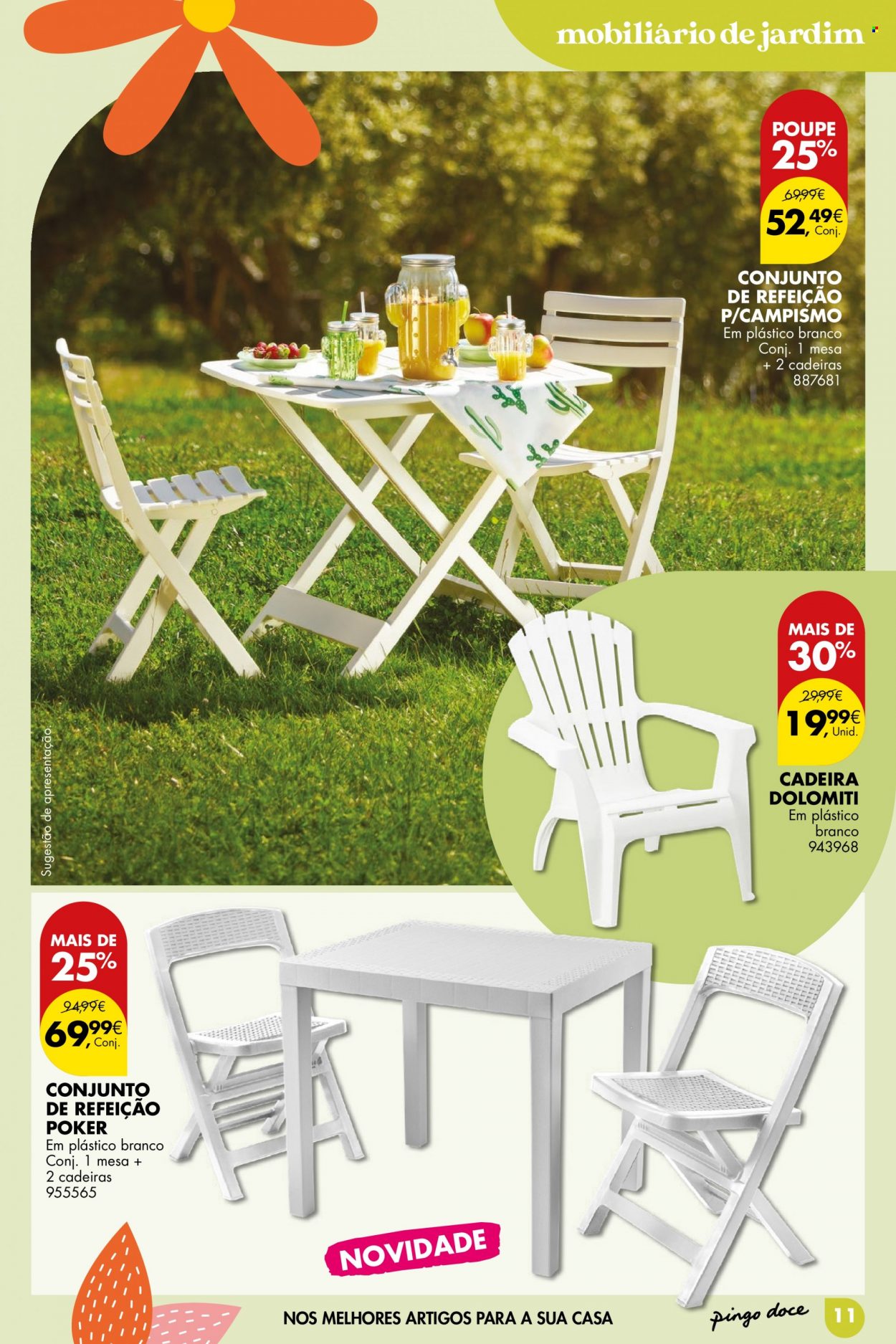 Folheto Pingo Doce - 9.5.2023 - 5.6.2023 - Produtos em promoção - mesa, cadeira. Página 11.