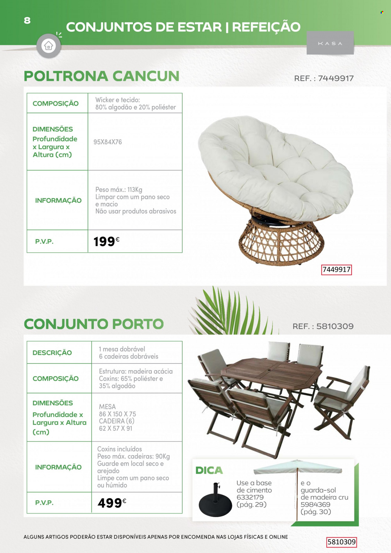 thumbnail - Folheto Continente - 11.5.2023 - 6.8.2023 - Produtos em promoção - mesa, mesa dobrável, cadeira, poltrona, guarda sol. Página 8.