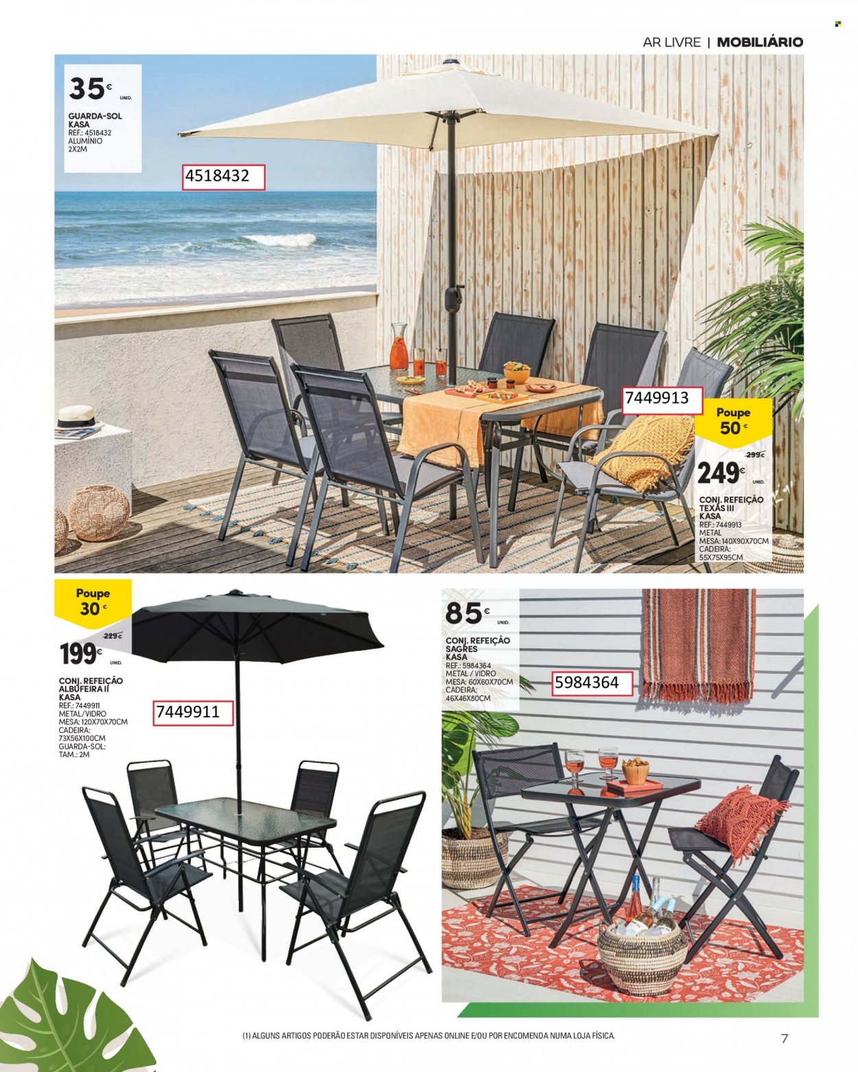 thumbnail - Folheto Continente - 16.5.2023 - 25.6.2023 - Produtos em promoção - Sagres, mesa, cadeira, guarda sol. Página 7.
