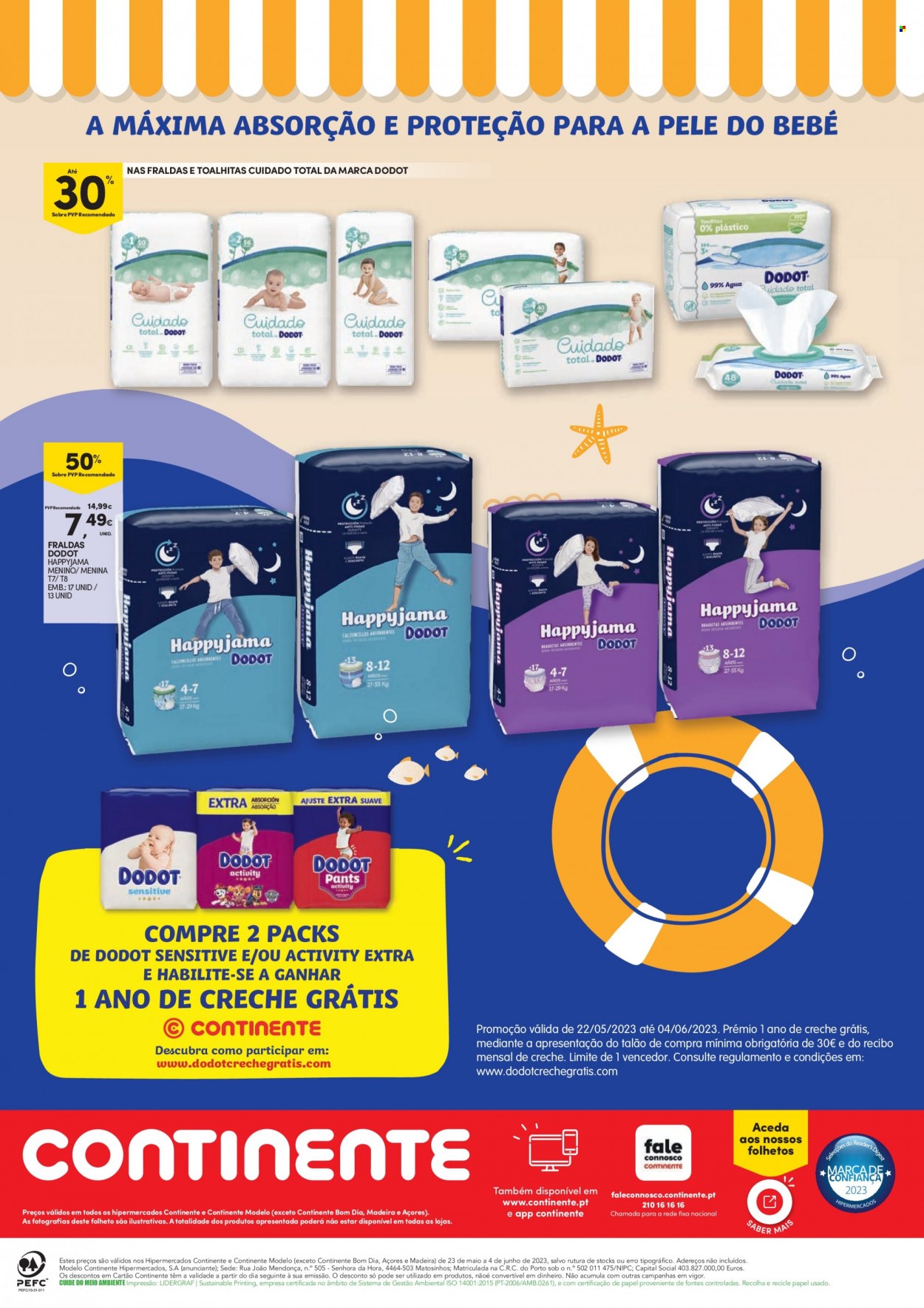Folheto Continente - 23.5.2023 - 4.6.2023 - Produtos em promoção - toalha umedecida, Dodot. Página 24.