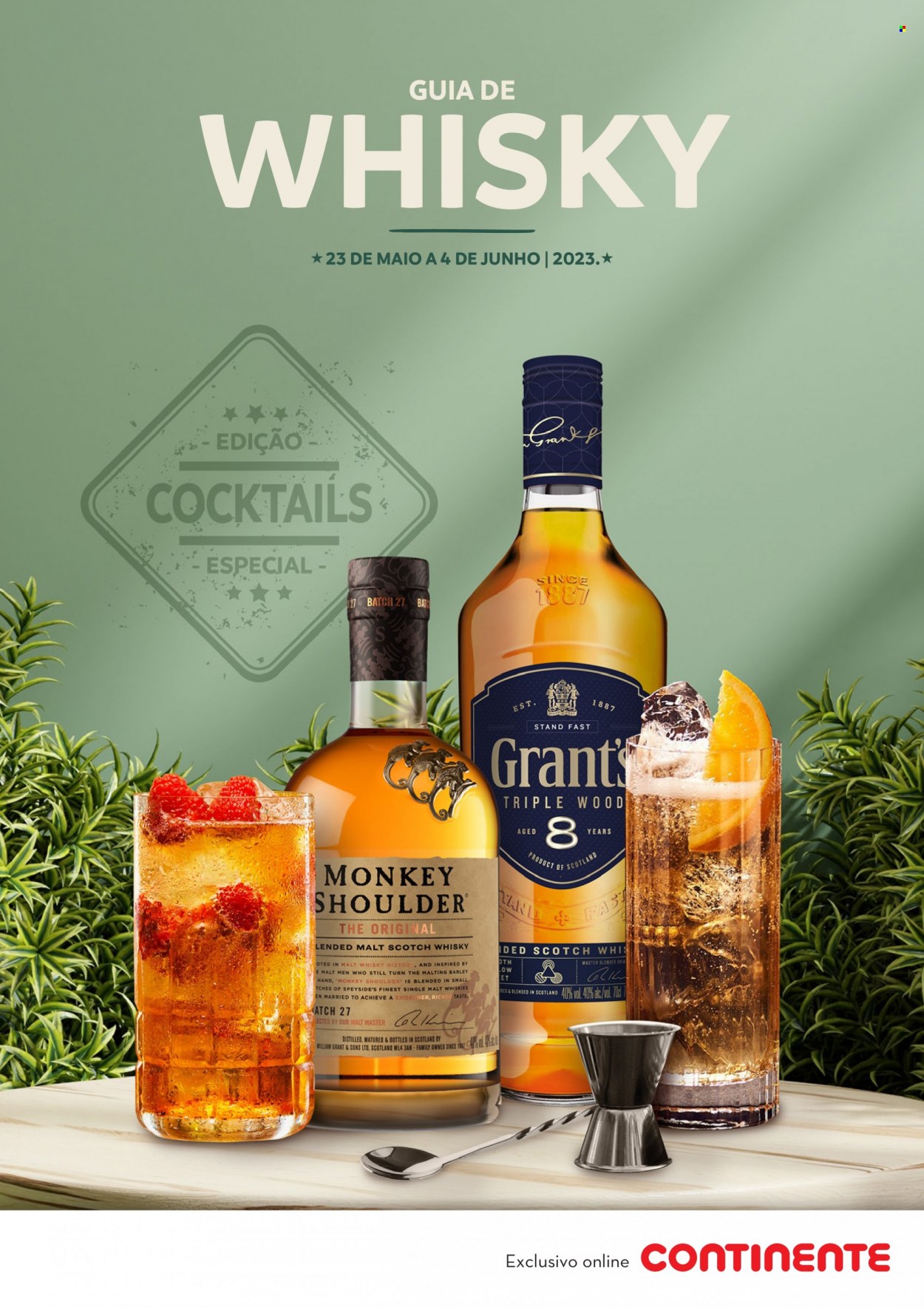 thumbnail - Folheto Continente - 23.5.2023 - 4.6.2023 - Produtos em promoção - whiskey, scotch whisky. Página 1.