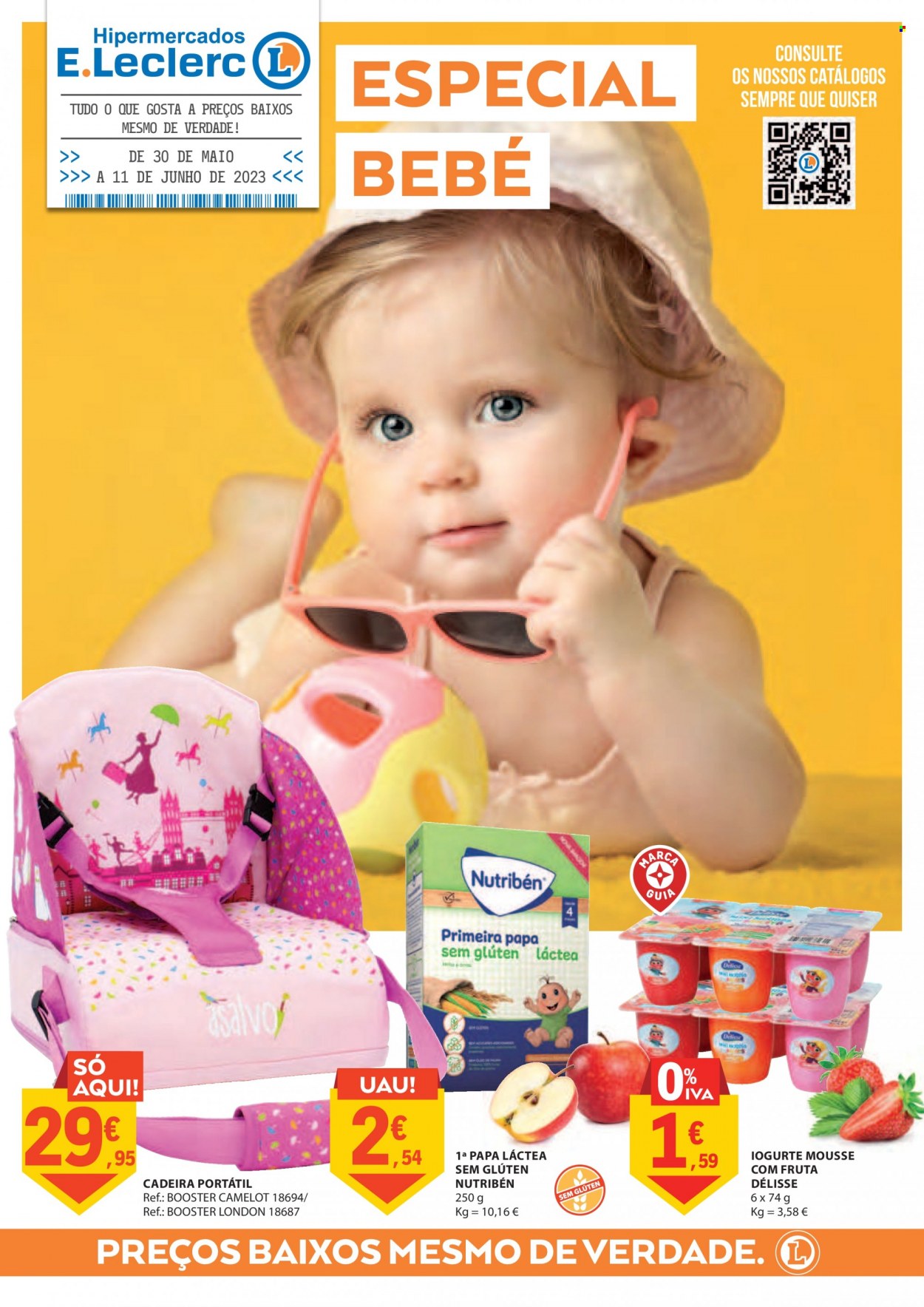 thumbnail - Folheto E.Leclerc - 30.5.2023 - 11.6.2023 - Produtos em promoção - iogurte, cadeira. Página 1.