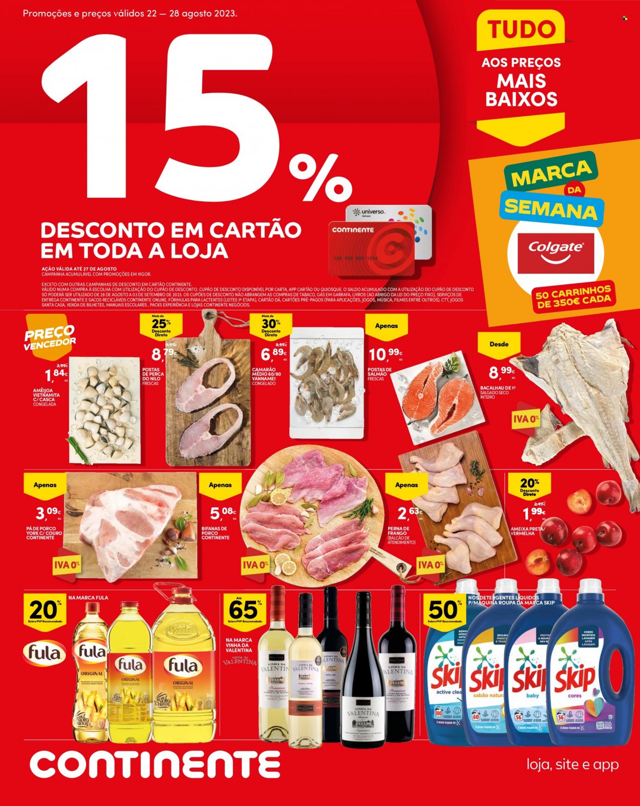 Folheto Continente Modelo - 22.8.2023 - 28.8.2023. Página 1
