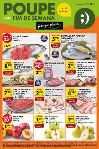Folheto Pingo Doce - 22.9.2023 - 25.9.2023.