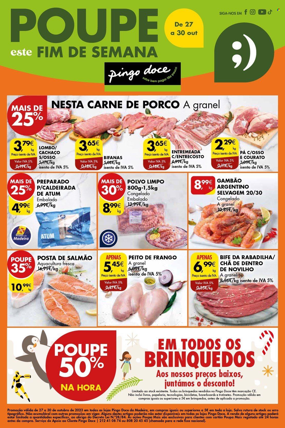 Folheto Pingo Doce - 27.10.2023 - 30.10.2023. Página 1