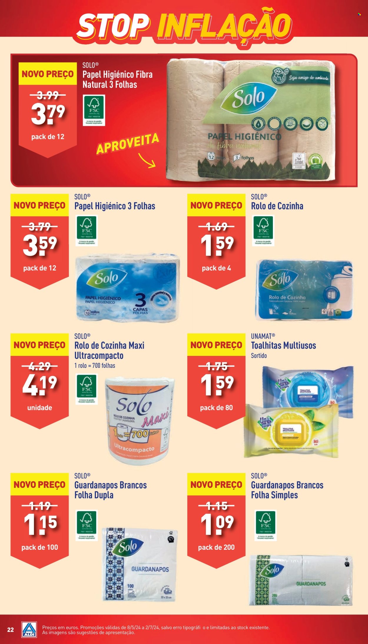 Folheto Aldi - 8.5.2024 - 2.7.2024. Página 22