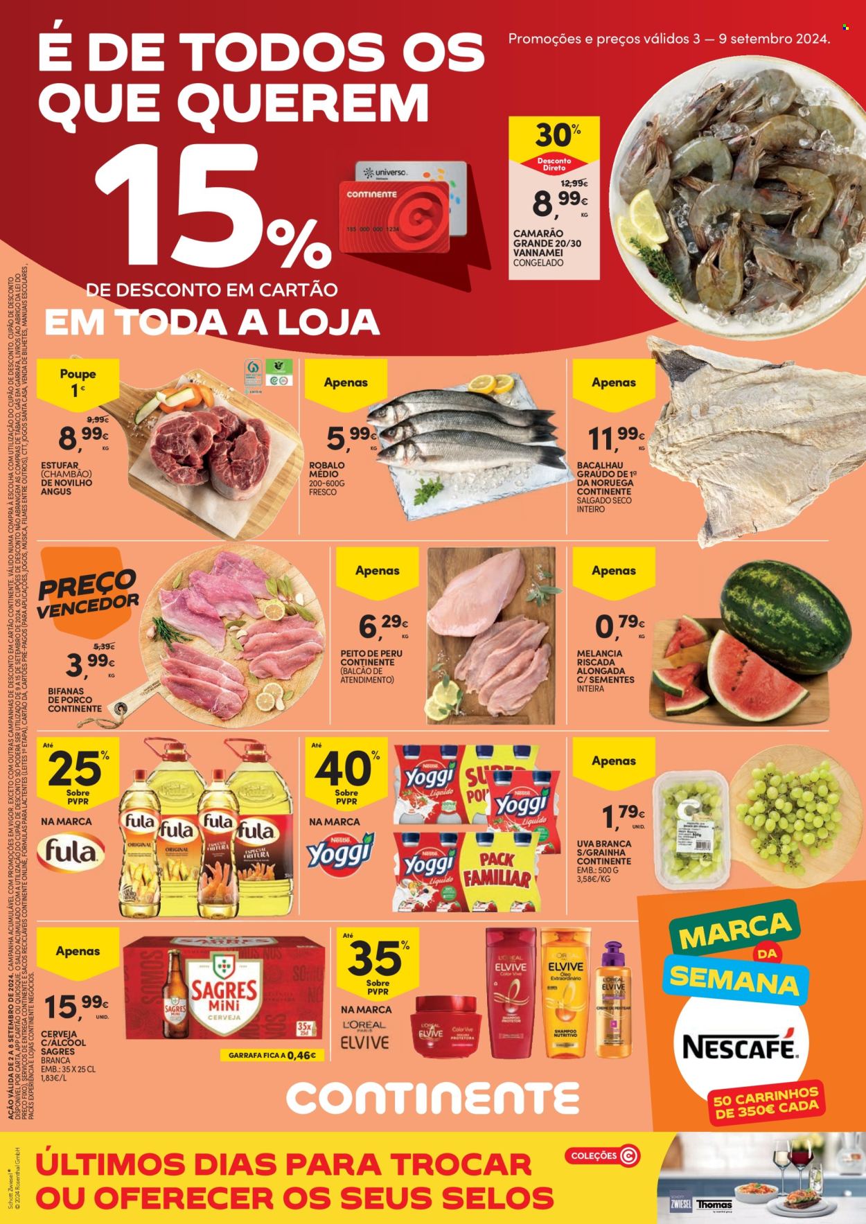 Folheto Continente Bom Dia - 3.9.2024 - 9.9.2024. Página 1