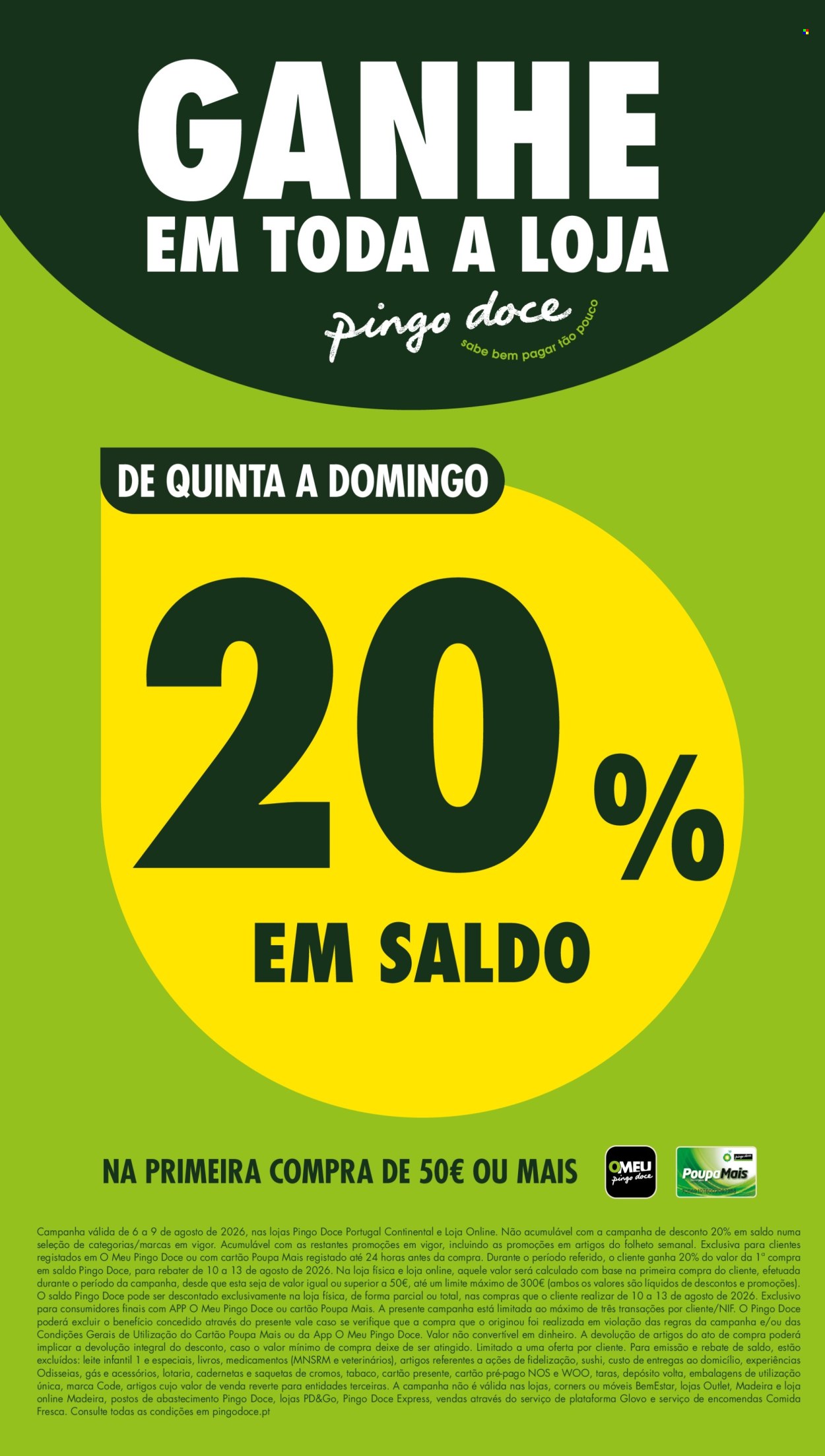Folheto Pingo Doce - 6.8.2026 - 9.8.2026. Página 1