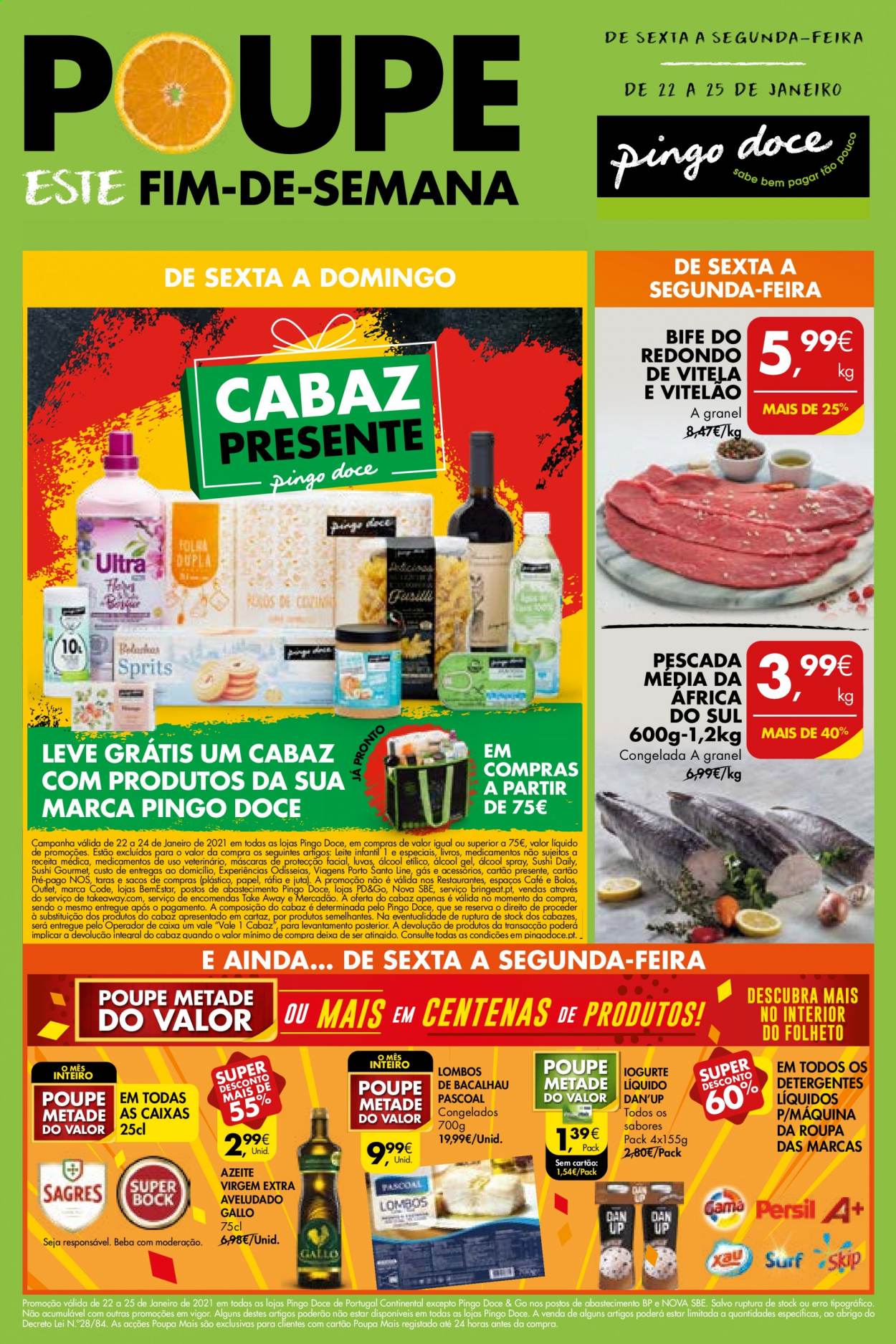 Folheto Pingo Doce - 22.1.2021 - 25.1.2021. Página 1