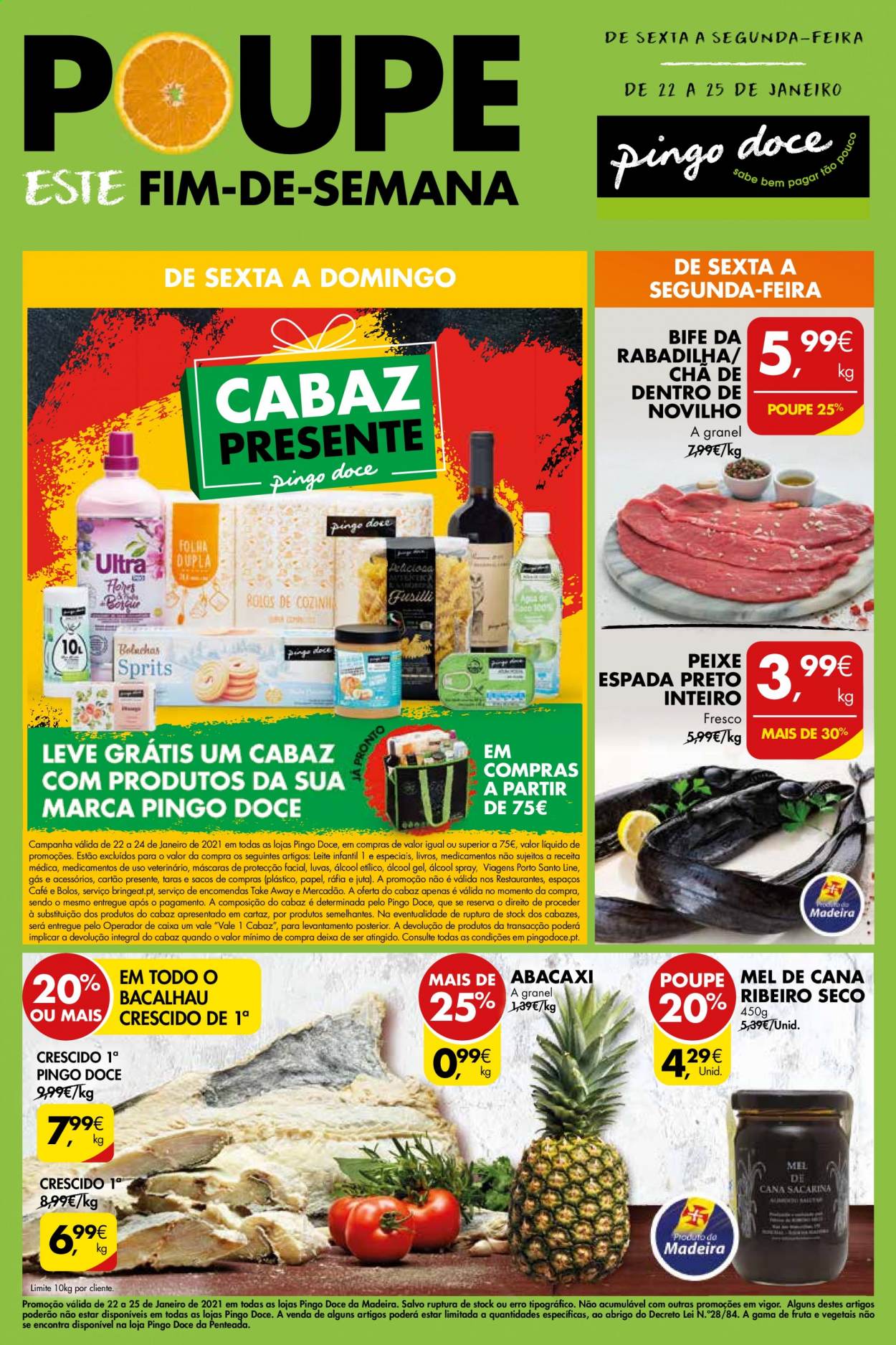 Folheto Pingo Doce - 22.1.2021 - 25.1.2021. Página 1