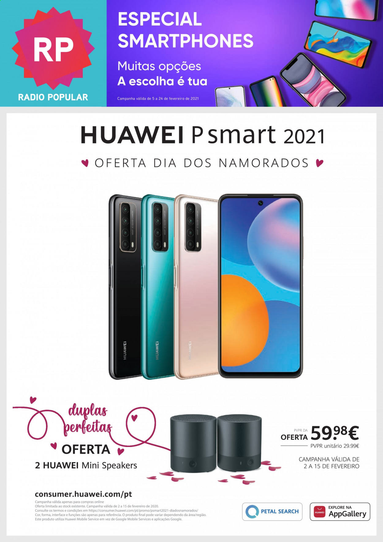 thumbnail - Folheto Radio Popular - 5.2.2021 - 24.2.2021 - Produtos em promoção - Huawei. Página 15.